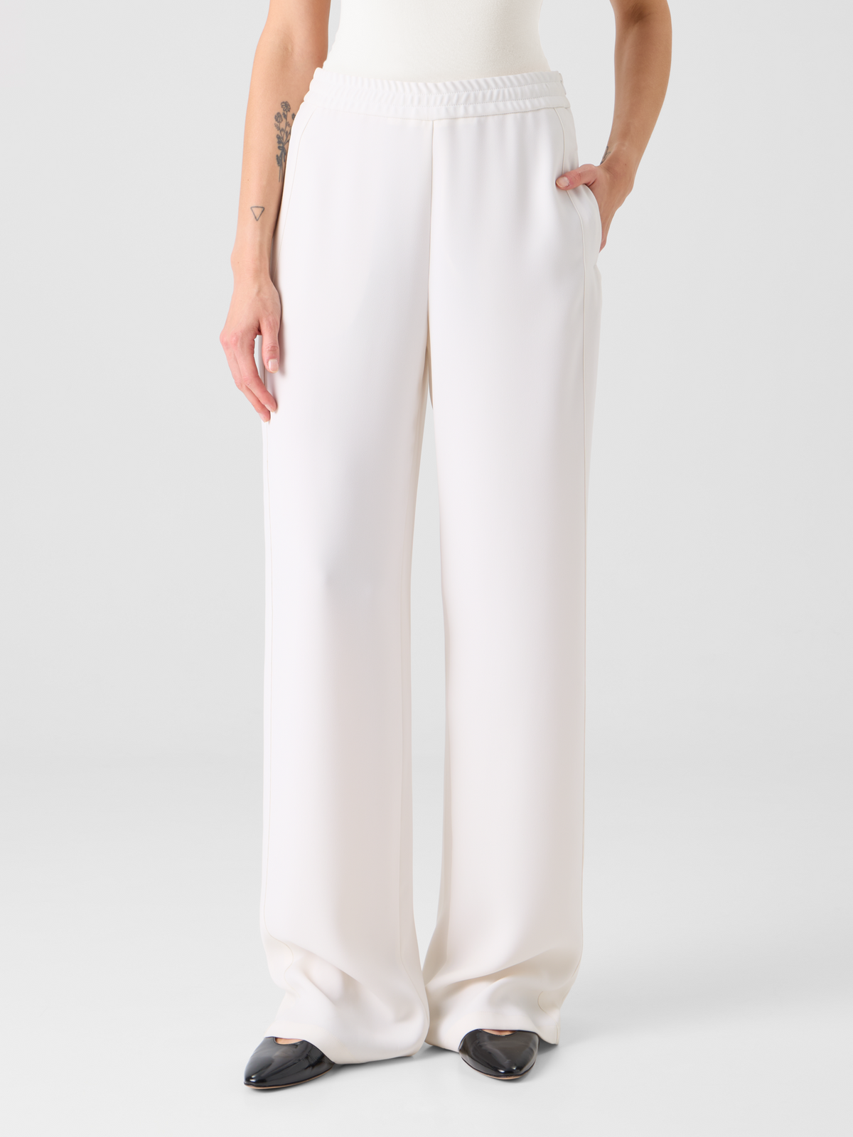 Designer Filibert Relaxed Pants with Elastic Waist - ecru #editorial