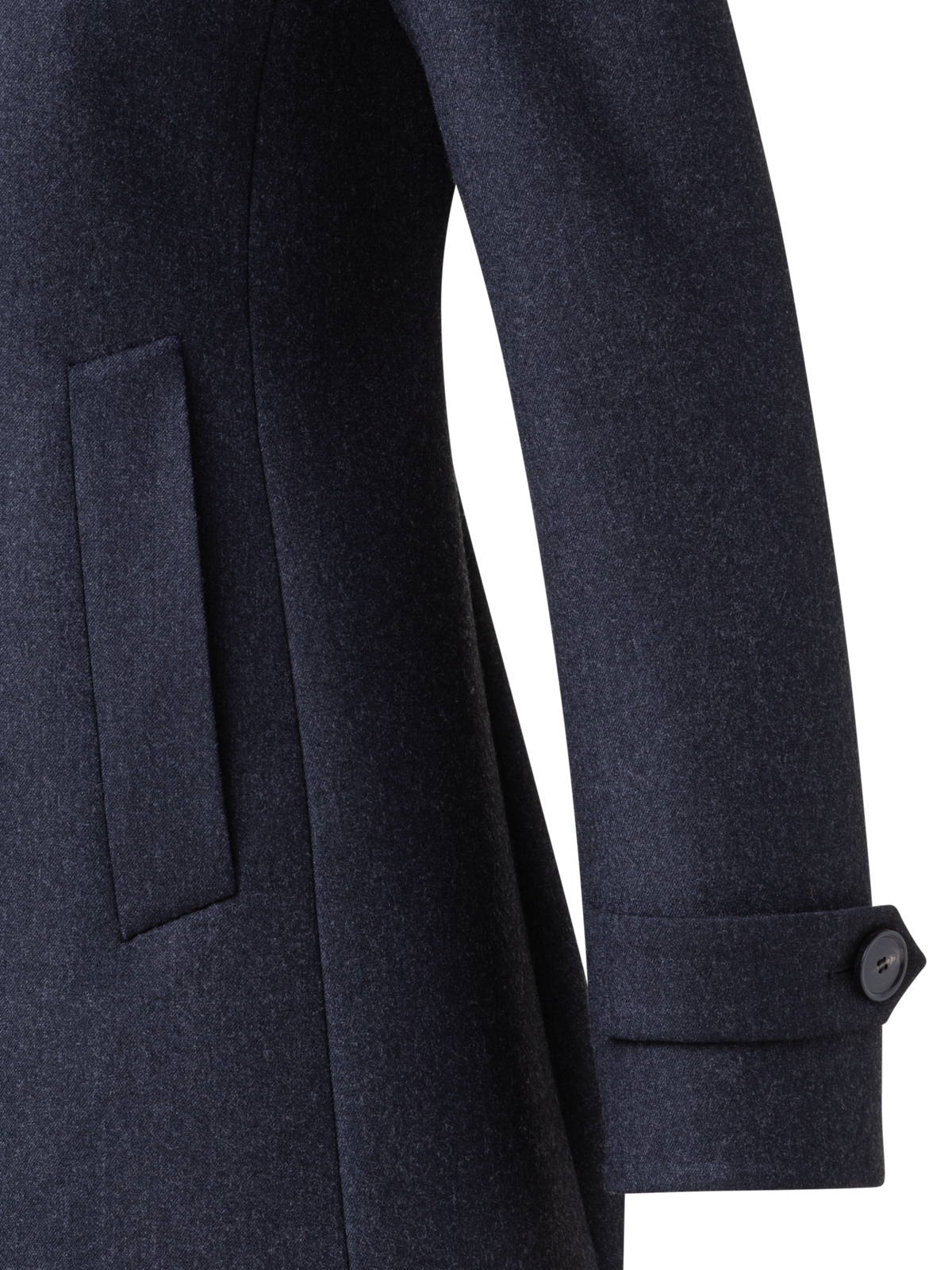 Designer Wool Stretch Double-Face Peacoat - grey