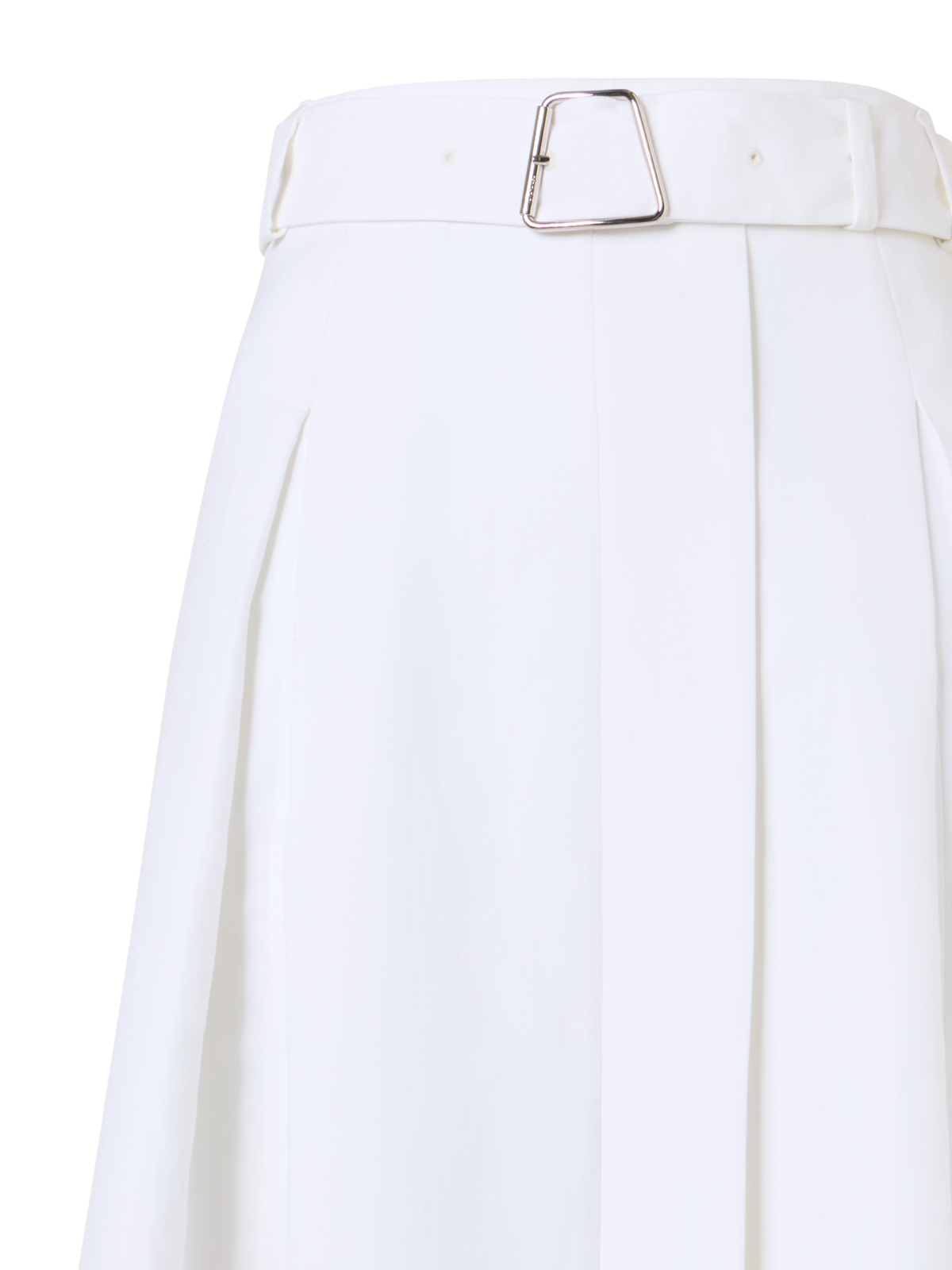 Designer Cotton Midi Skirt with Drawstrings - ecru
