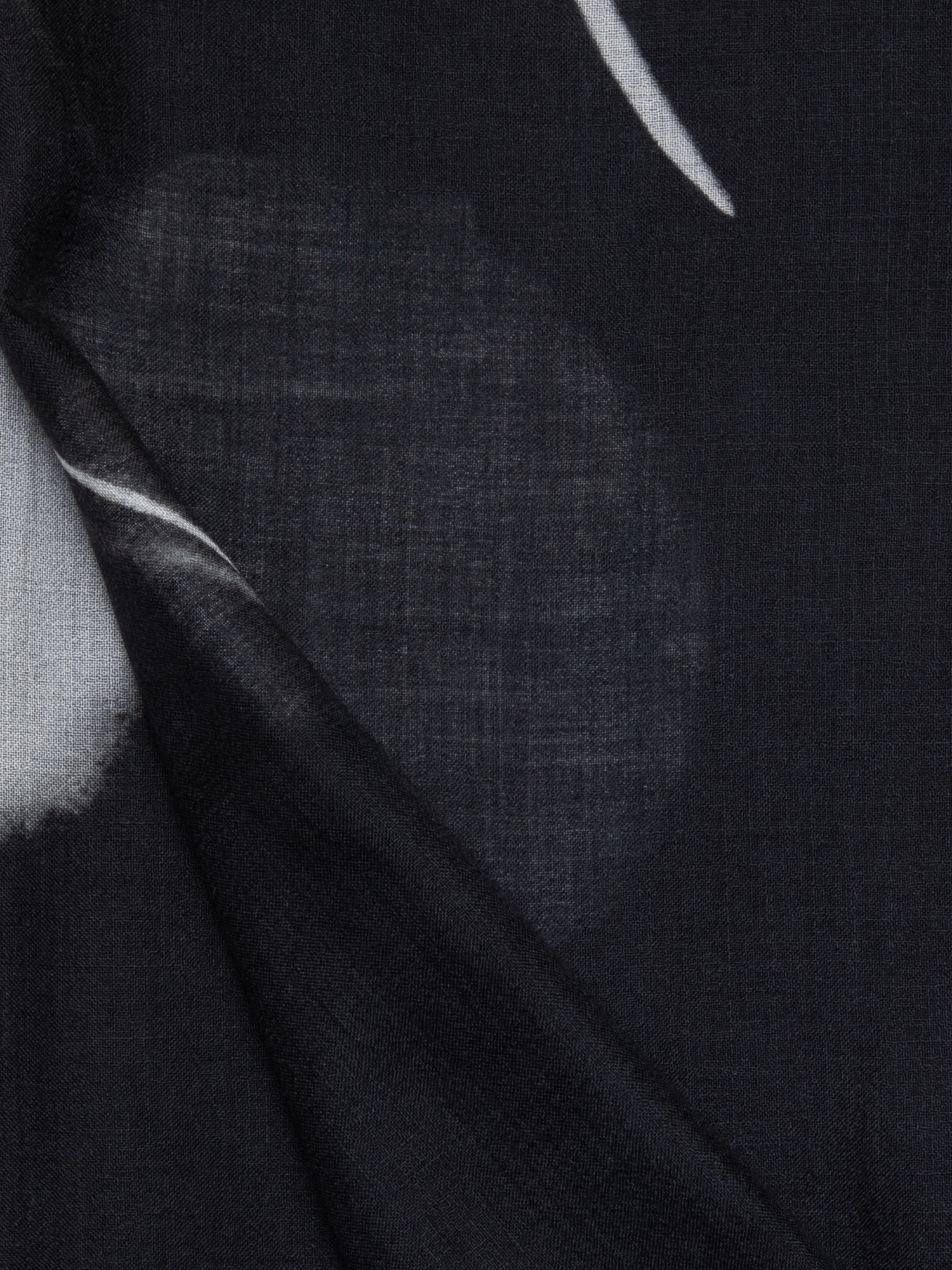 Designer Scarf in Cashmere Silk with Dandelion Print - black - multicolor