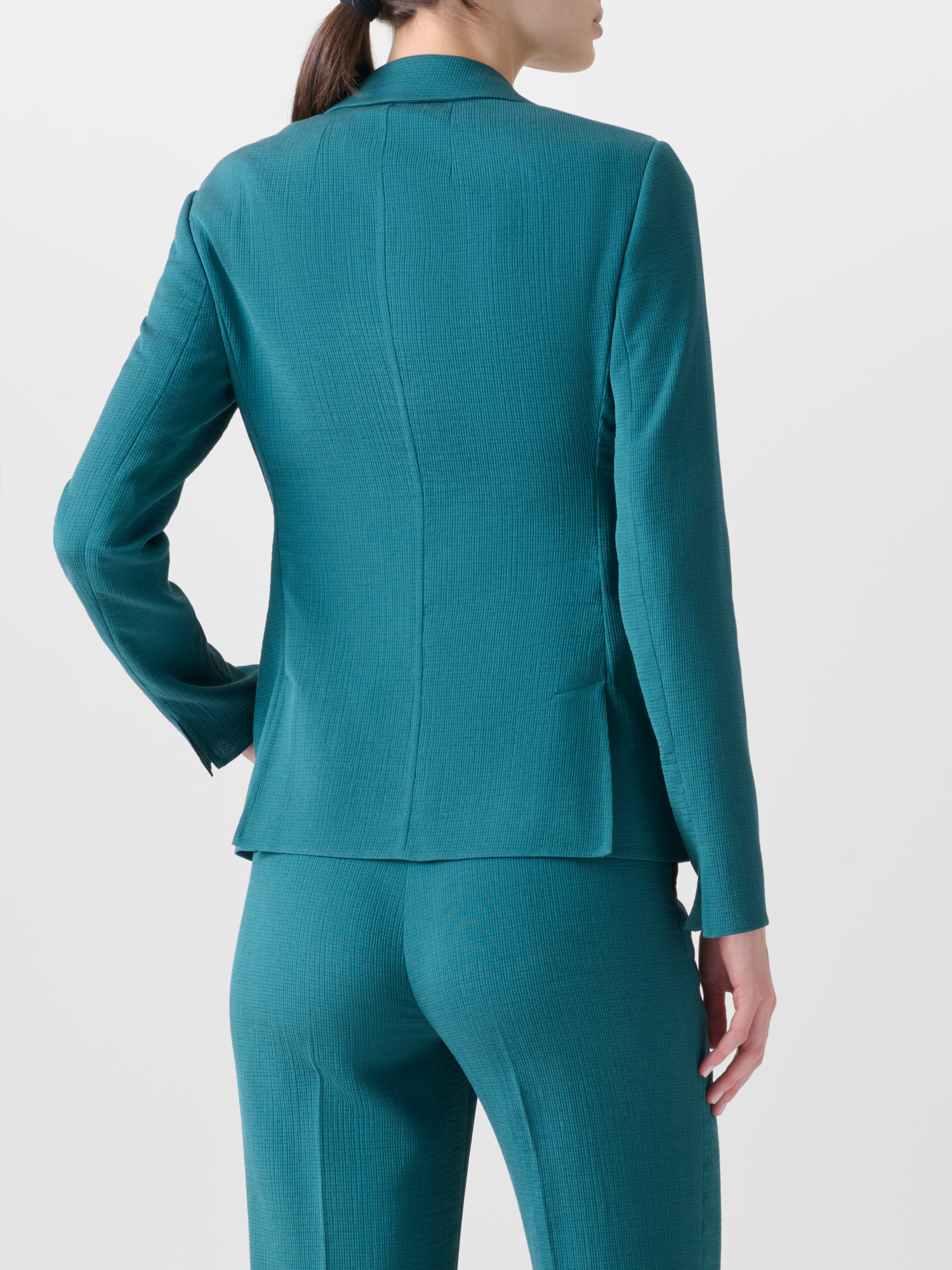 Designer Tailored Blazer in Cotton Silk Double-Face - green 