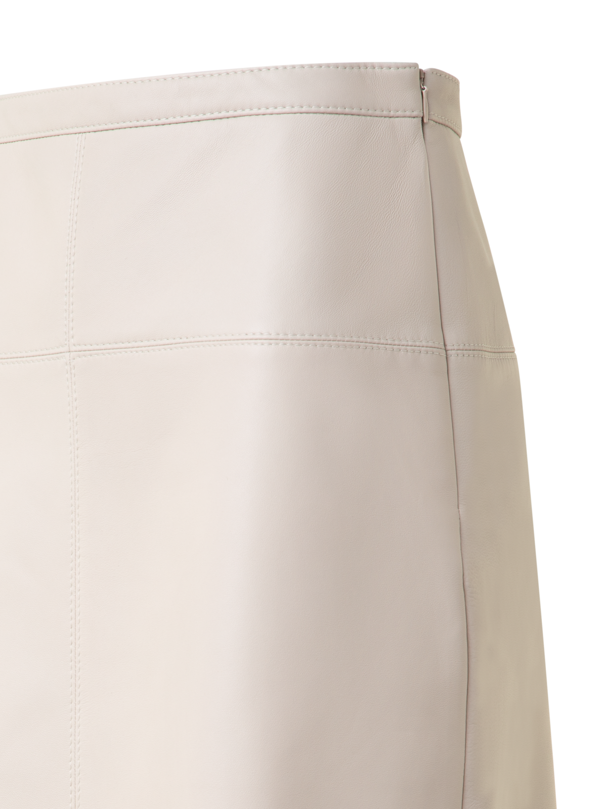 Designer Lamb Nappa Leather Pencil Skirt - neutral - grey - beige