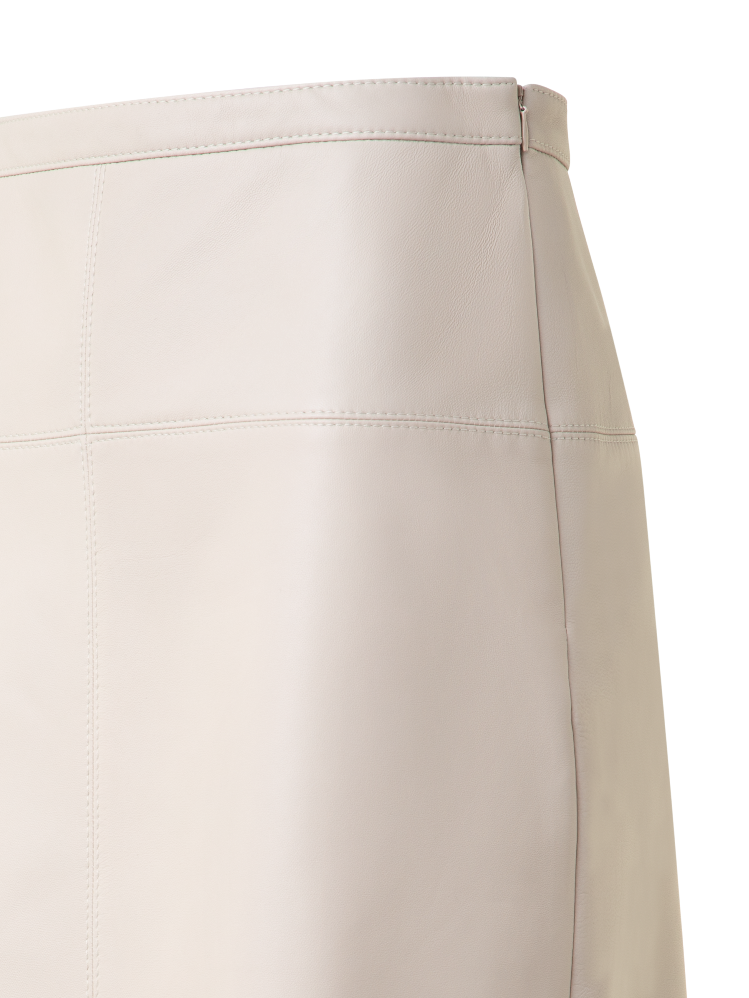 Designer Lamb Nappa Leather Pencil Skirt - neutral - grey - beige