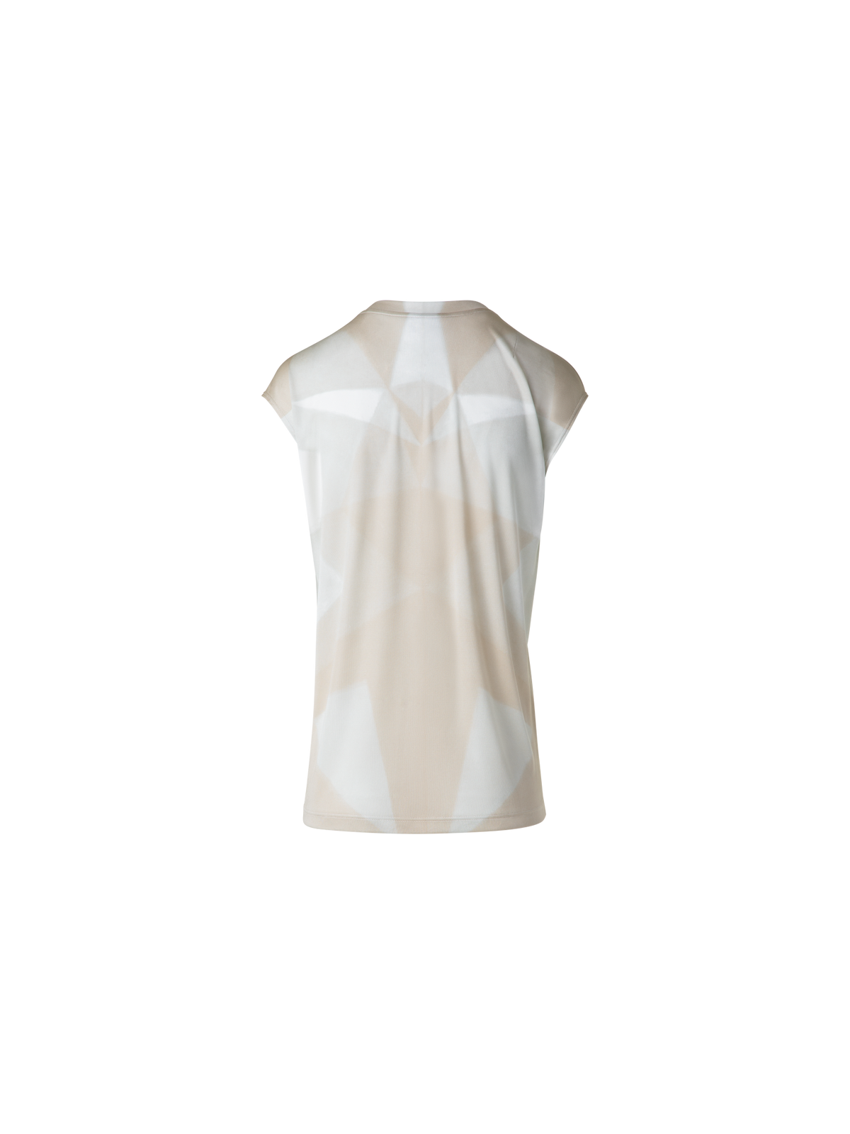 Designer Silk T-Shirt with Chiaroscuro Print - neutral - pastel - multicolor - beige