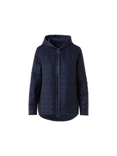 Designer Reversible Quilted Storm-System® Hooded Jacket - neutral - navy - blue