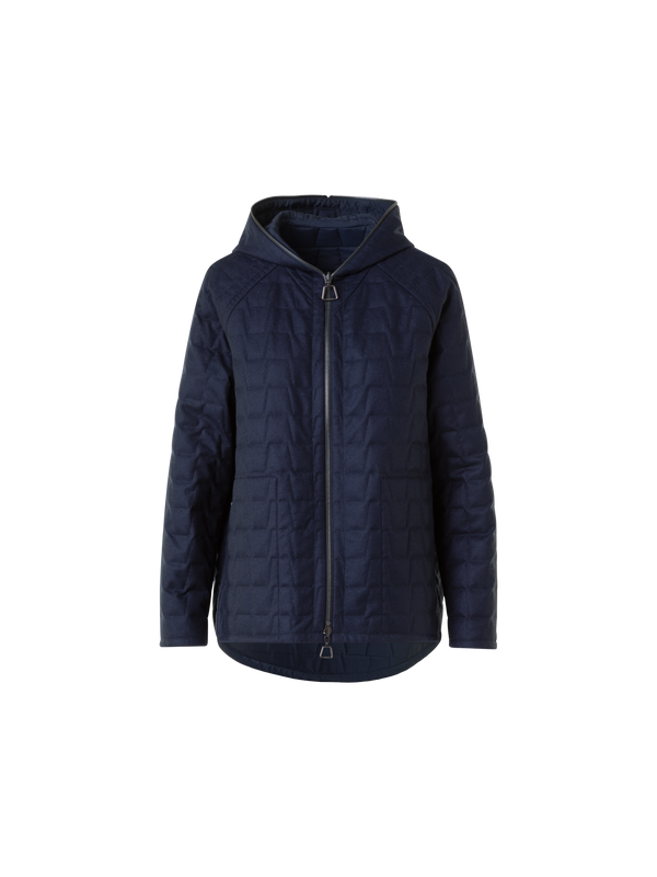 Designer Reversible Quilted Storm-System® Hooded Jacket - neutral - navy - blue