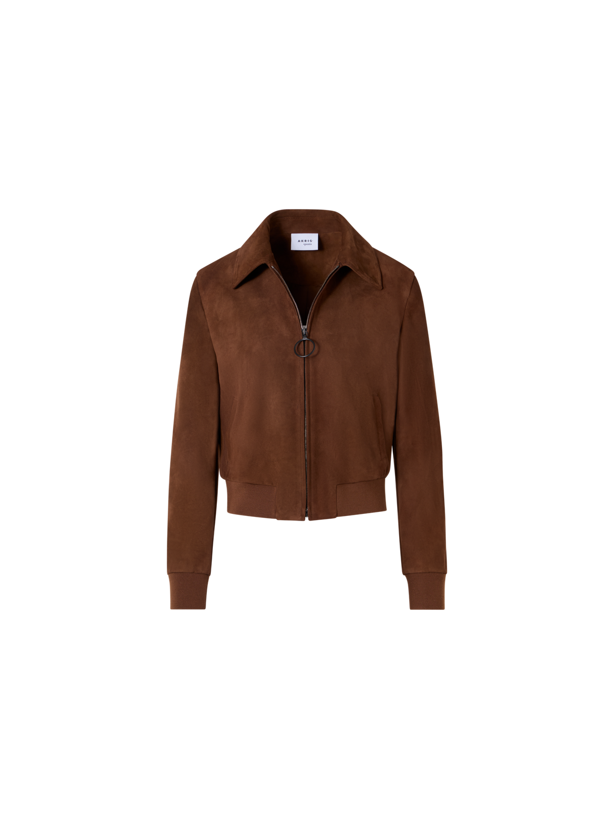 Designer Bomber Jacket in Suede Goat Leather - brown
