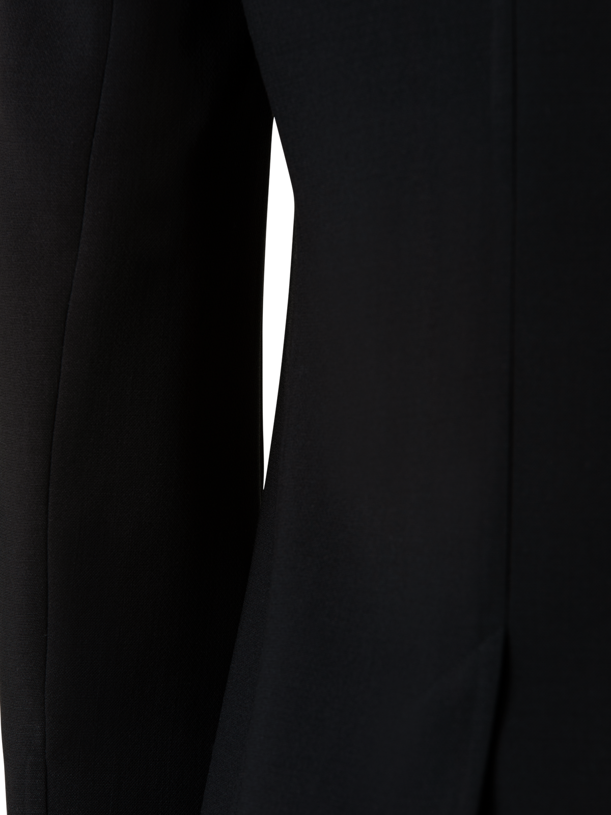 Designer Wool Double-Face Blazer with Elongated Lapel - black