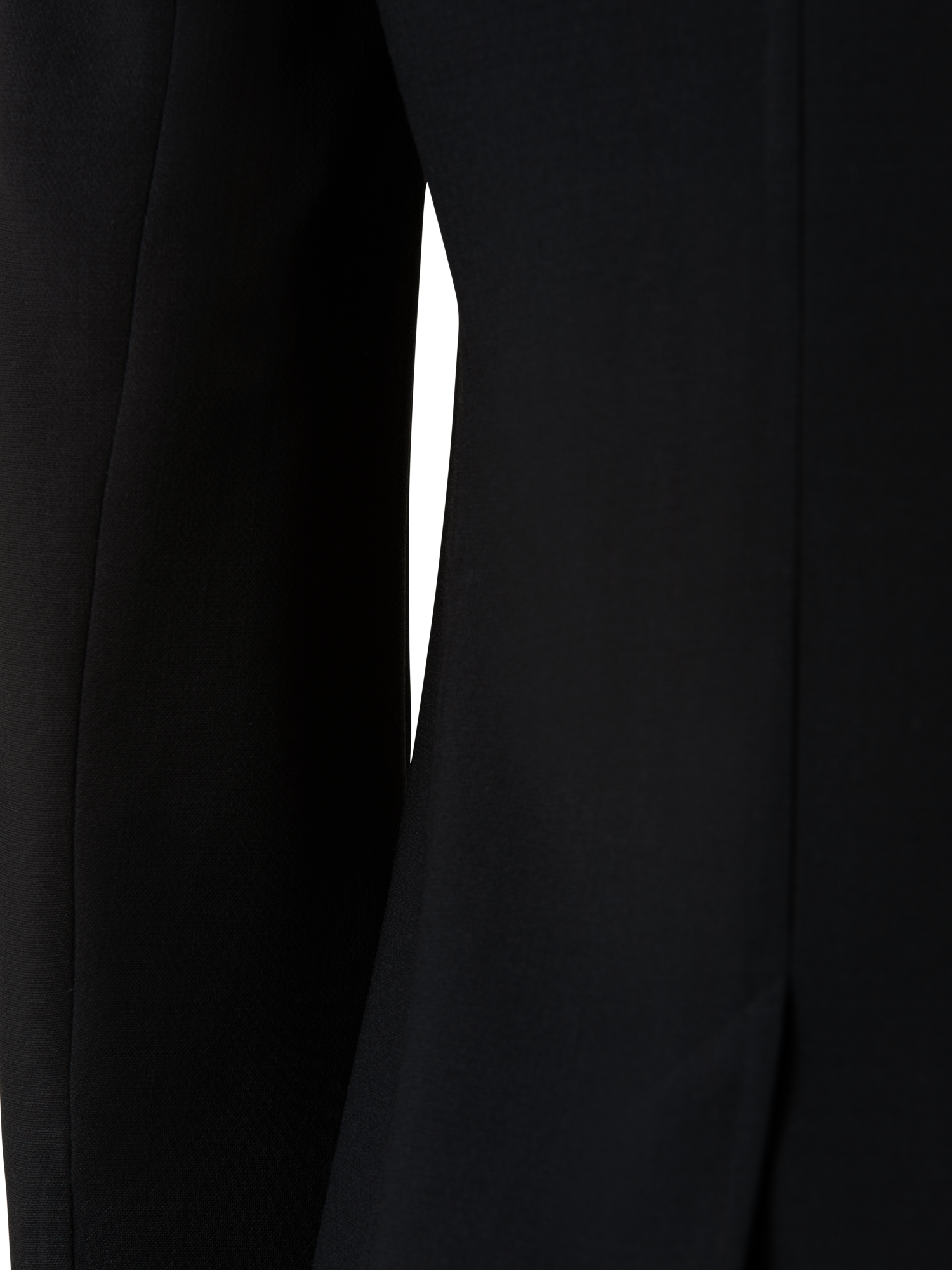 Designer Wool Double-Face Blazer with Elongated Lapel - black