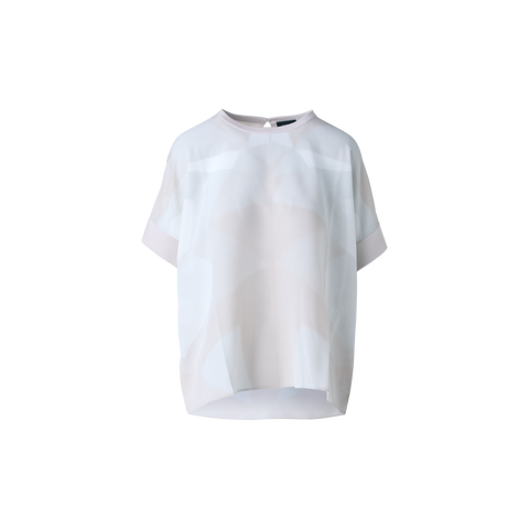 Oversize-Seidenbluse mit Chiaroscuro Druck