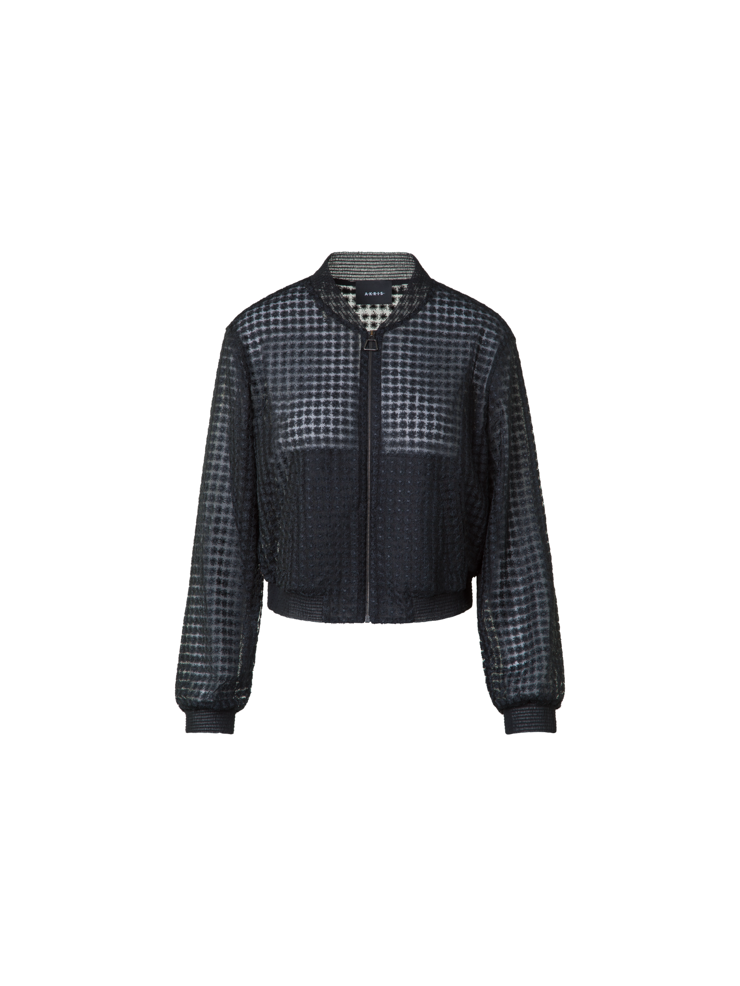 Designer Bomber Jacket in Flower Embroidery - black - neutral