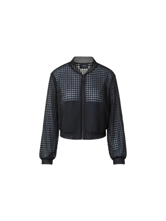 Designer Bomber Jacket in Flower Embroidery - black - neutral