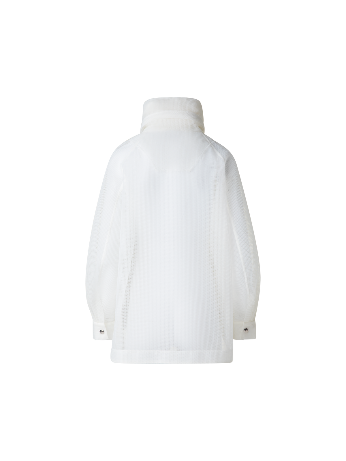 Designer Water Repellent Parka in Sheer Techno-Grid - neutral - white