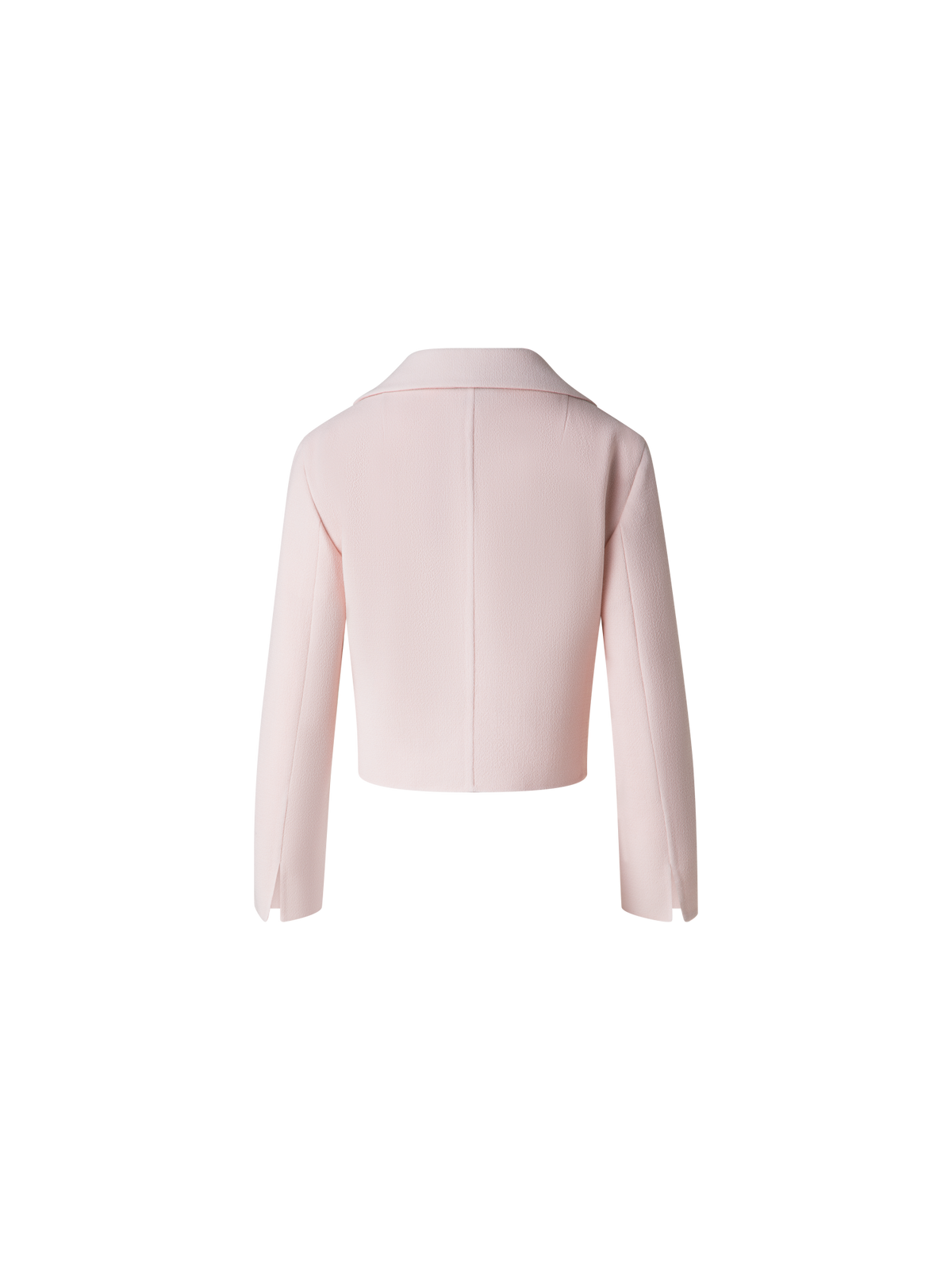 Designer Short Wool Crêpe Double-Face Jacket - pastel - pink