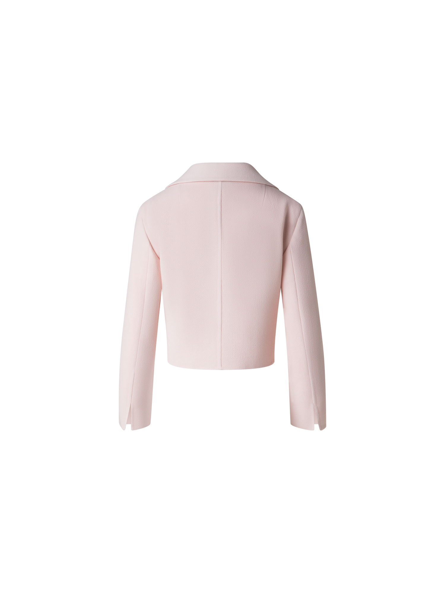 Designer Short Wool Crêpe Double-Face Jacket - pastel - pink