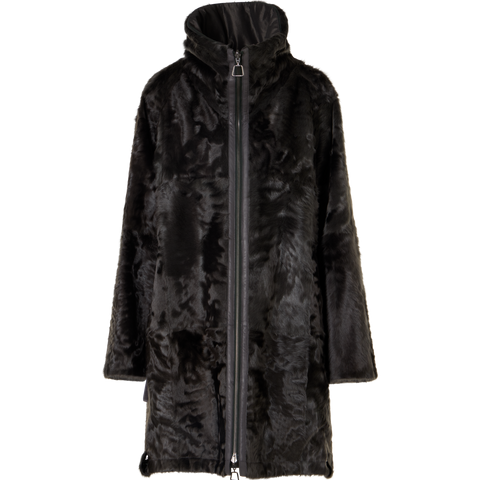 Shearling Parka Reversible to Silk