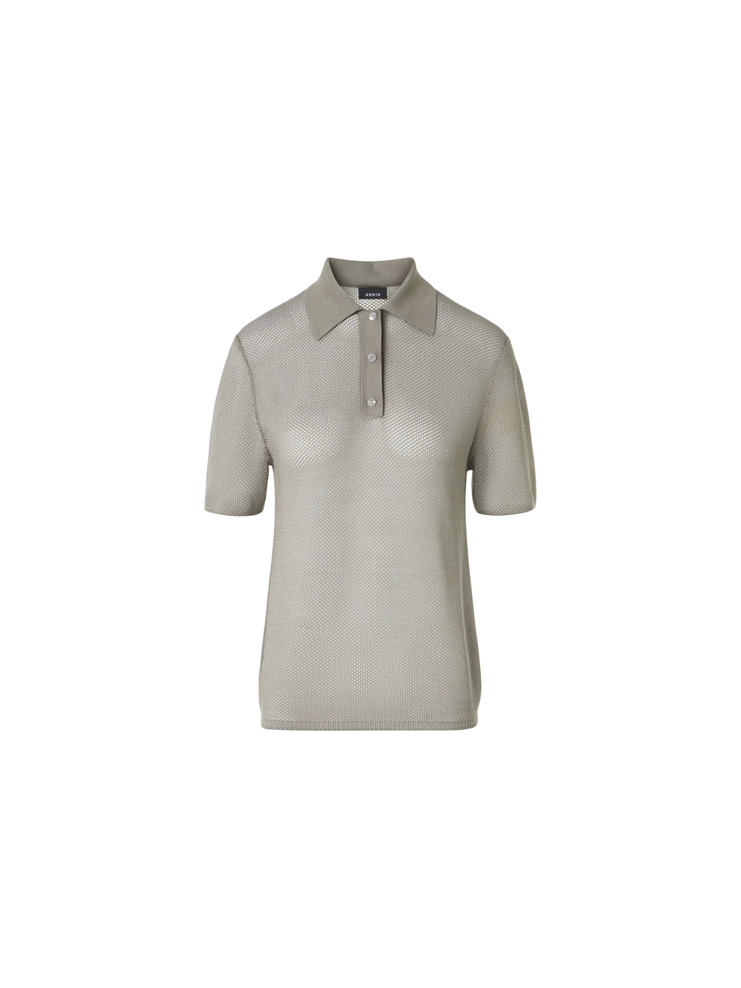 Designer Relaxed Fit Two Tone Grid Silk Polo Sweater - neutral - beige