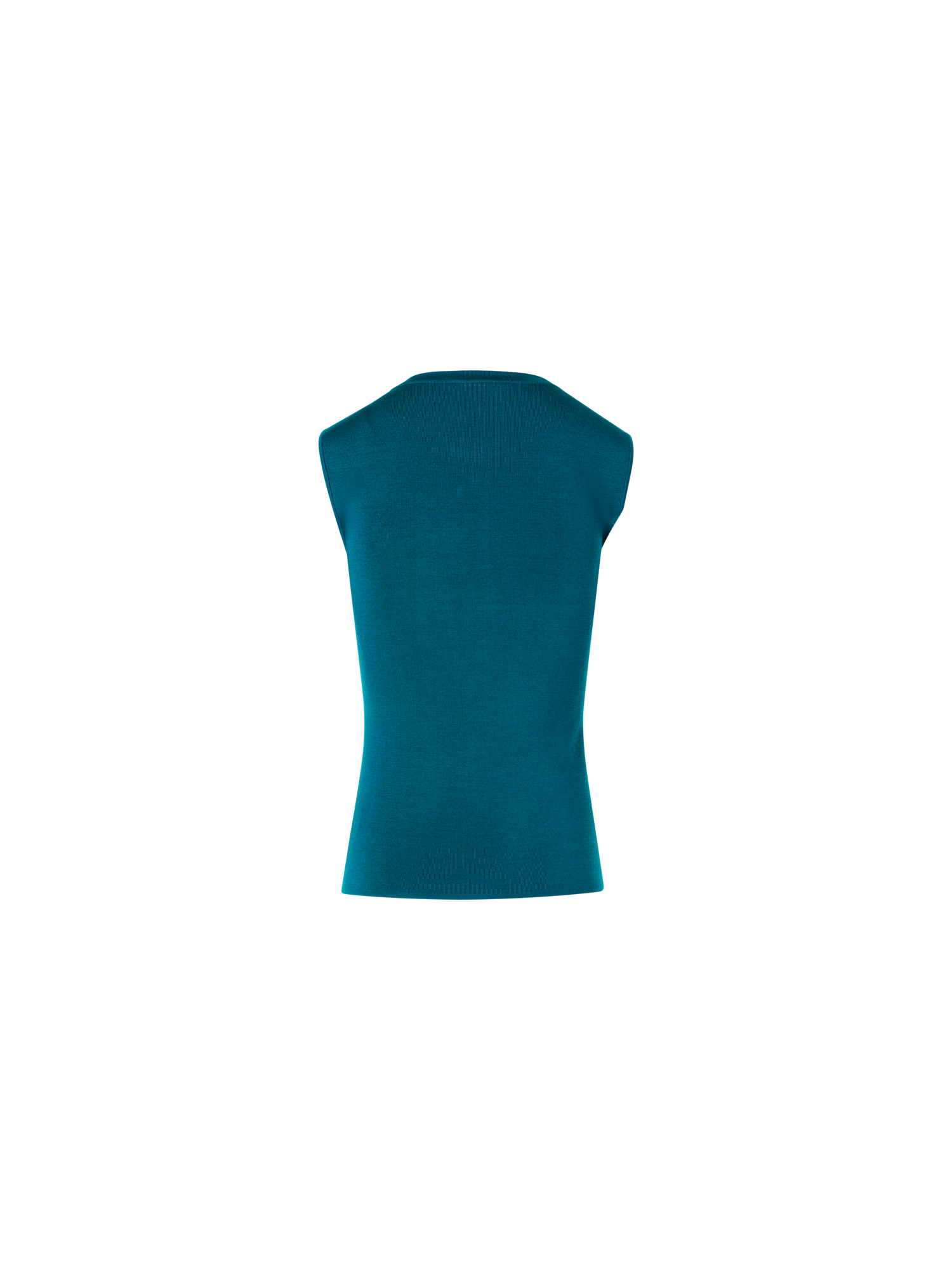 Designer Sleeveless Stretch-Silk Knit Top - blue
