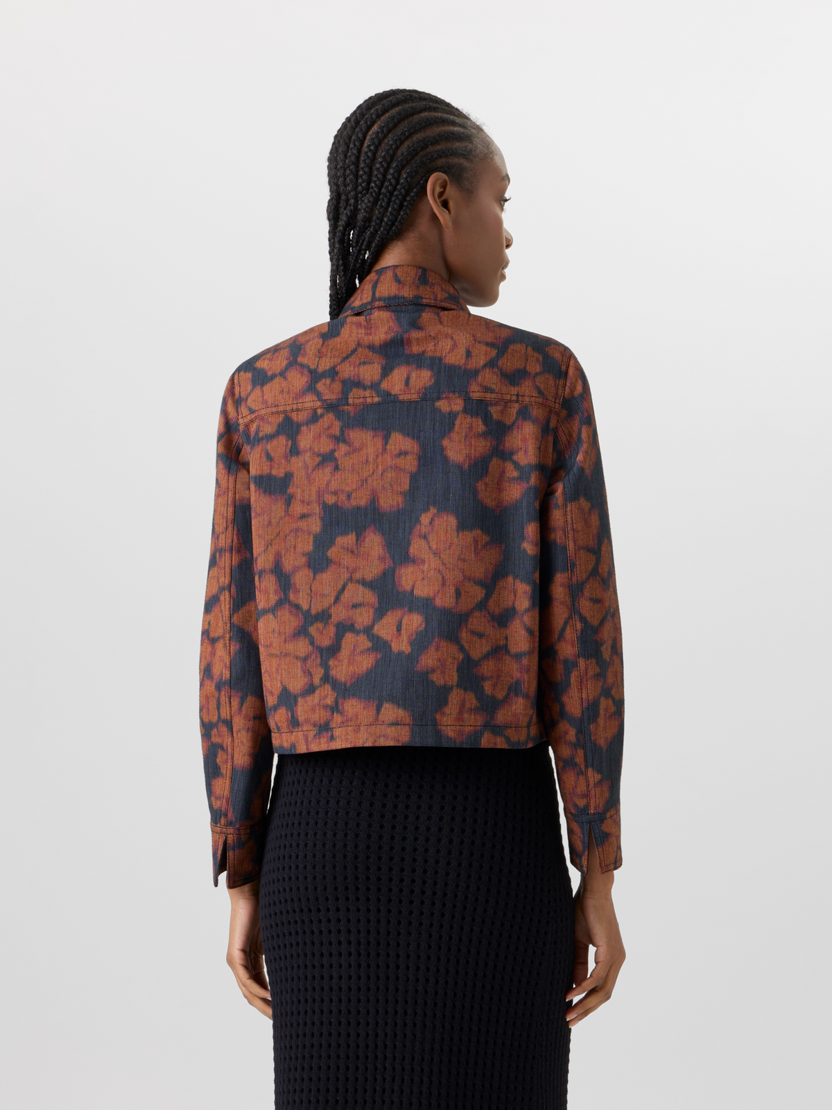 Designer Long-Sleeve Ikat Flower Short Jacket - multicolor #editorial