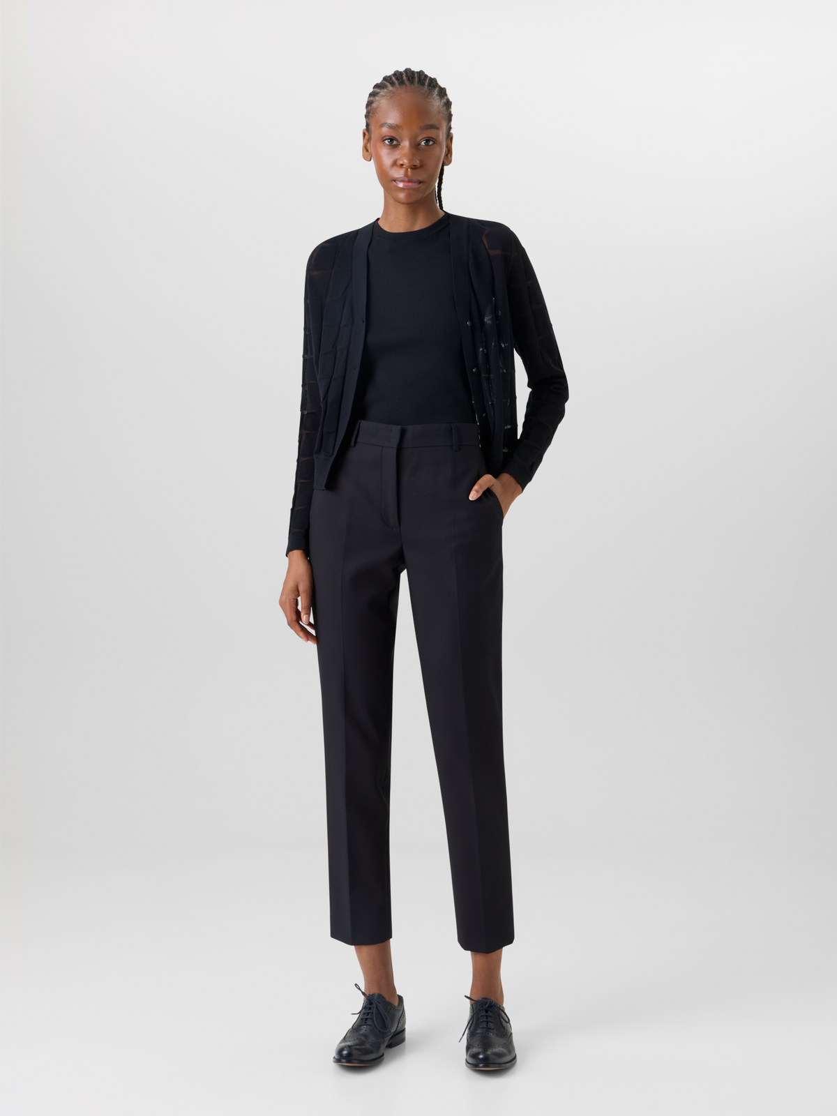 Designer Flavin Pants in Cotton Gabardine - black #editorial