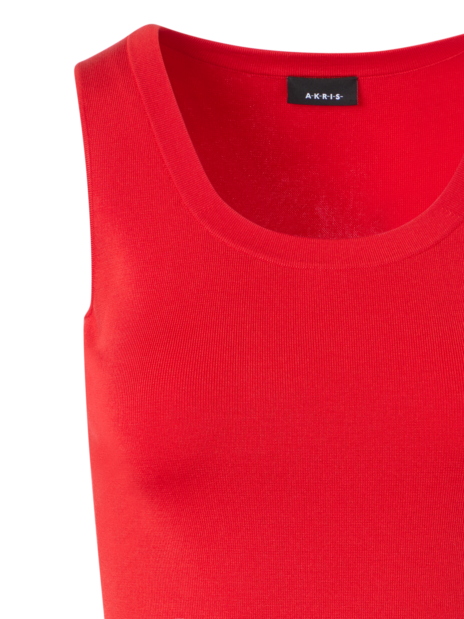 Designer Fitted Stretch Silk Knit Tank Top - red