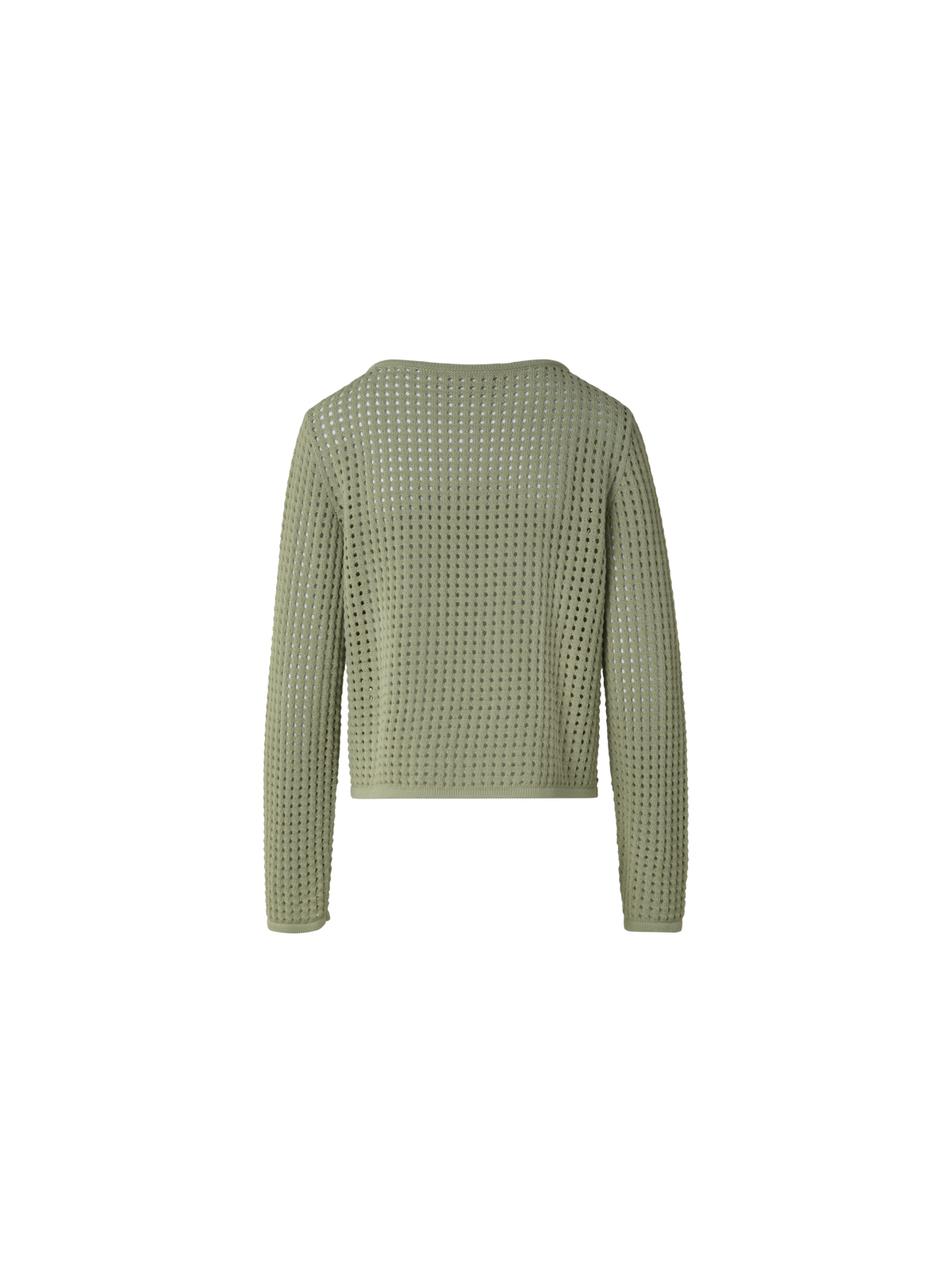 Designer Knit Sweater in Chunky Cotton Mesh - neutral - green