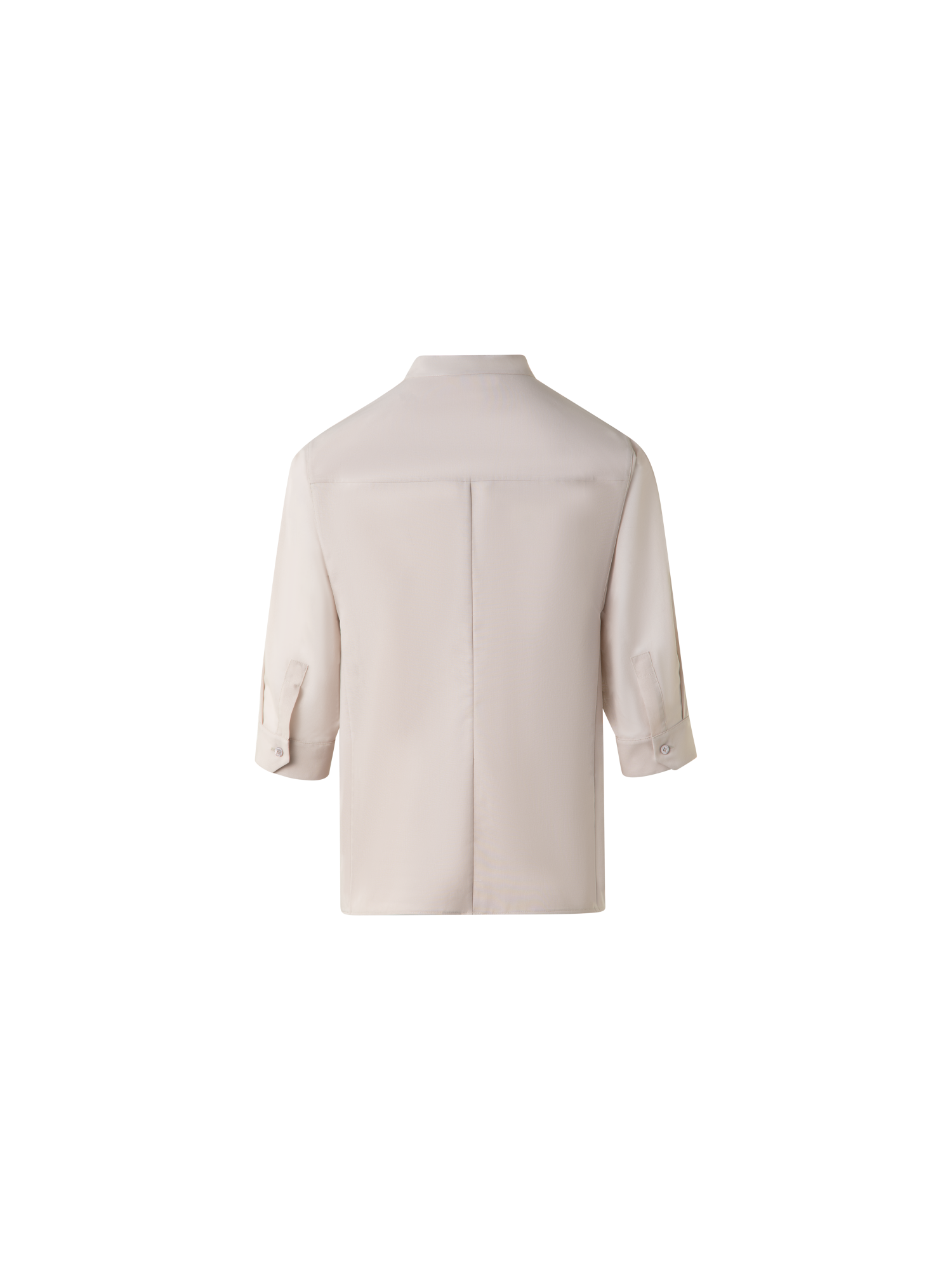 Designer Cotton Blouse with Sheer Volume Sleeves - neutral - grey - beige