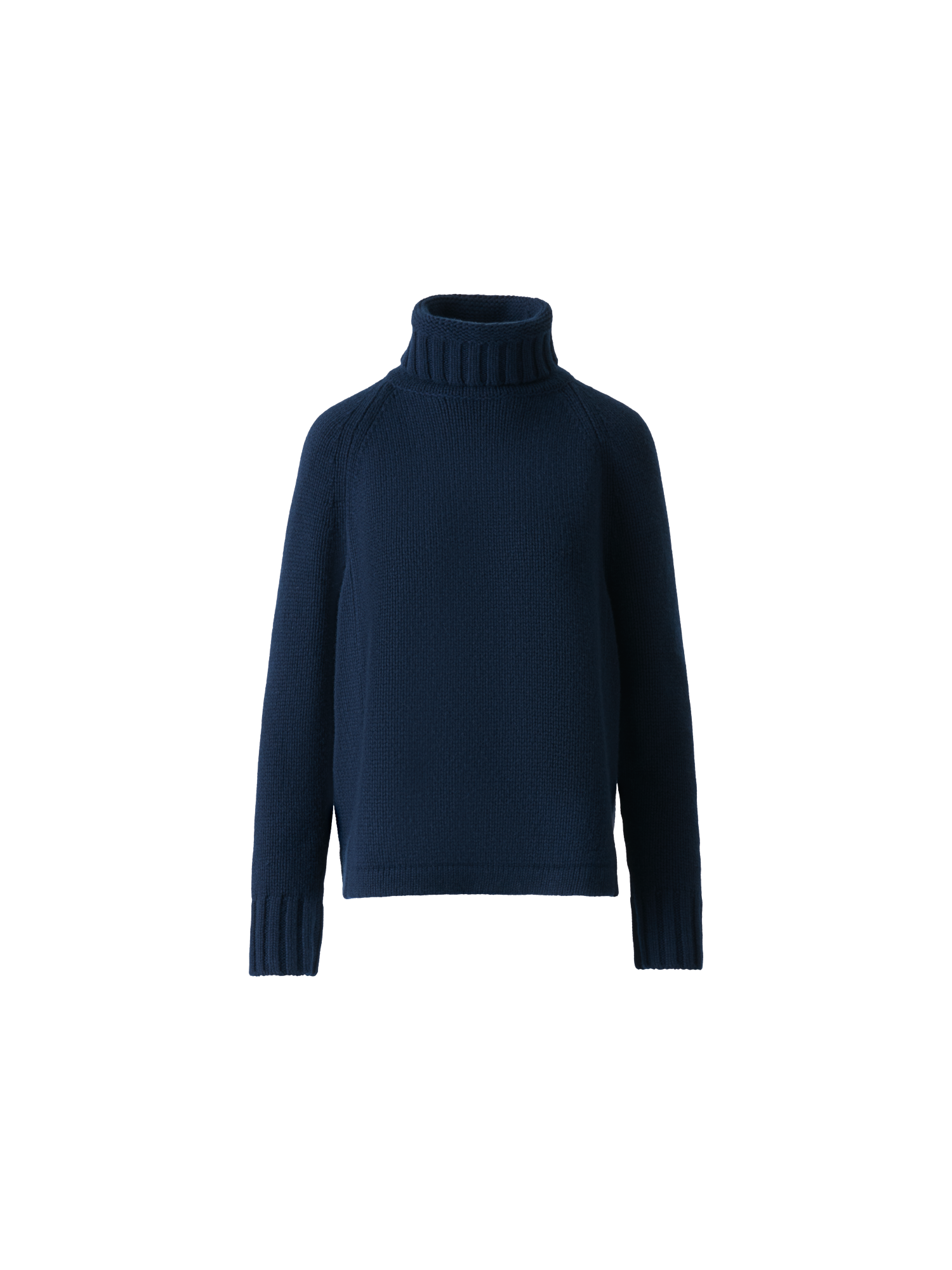 Designer Boxy Cashmere Turtle Neck Sweater - neutral - navy - blue