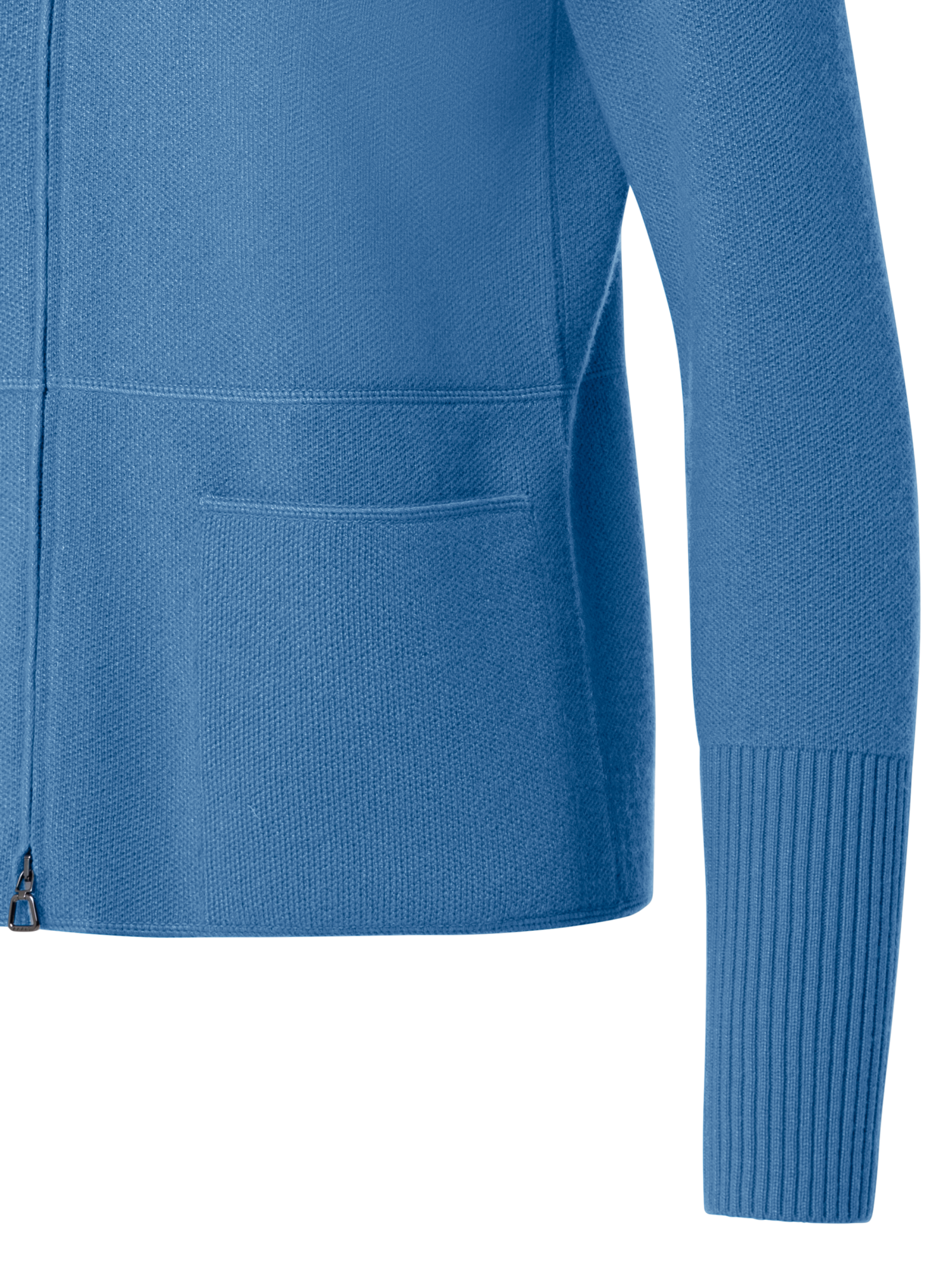 Designer Pure Cashmere Knit Cardigan - blue