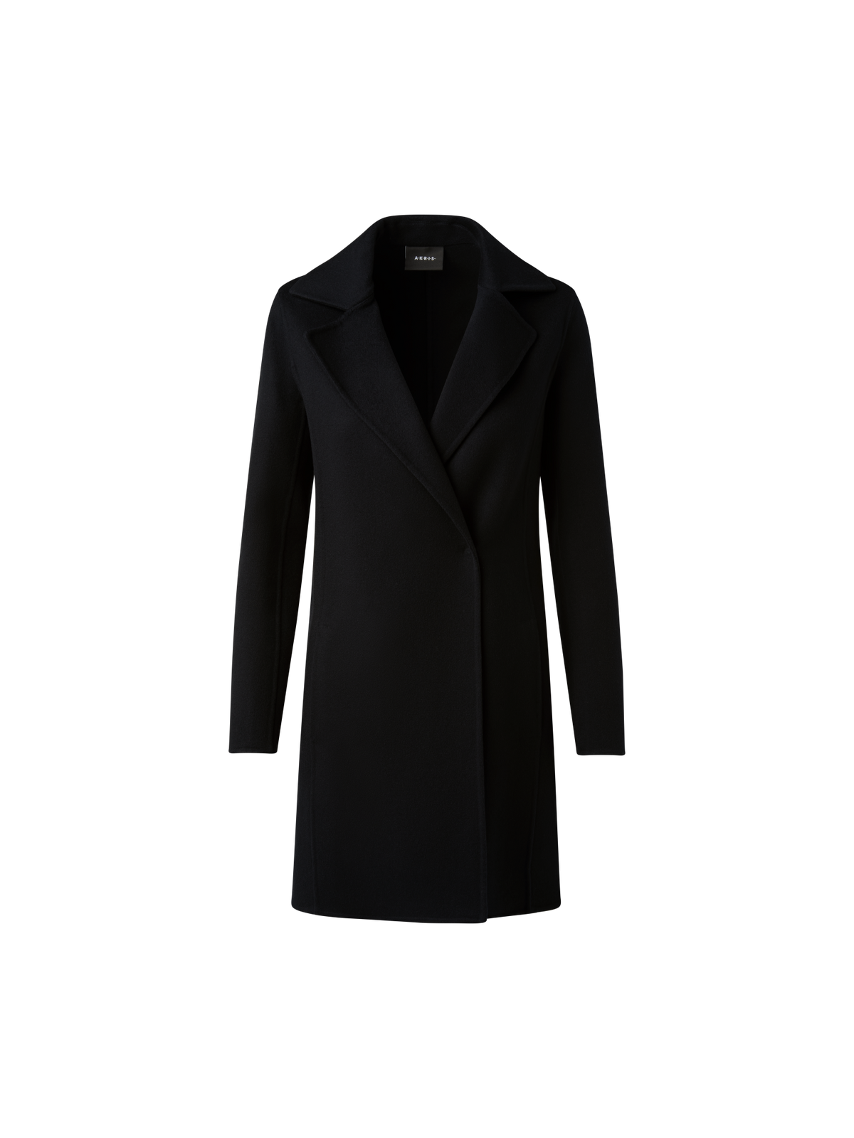 Designer Lightweight Double-Face Cashmere Coat - black