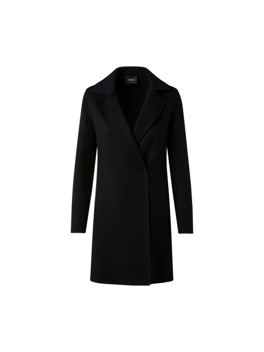Designer Lightweight Double-Face Cashmere Coat - black