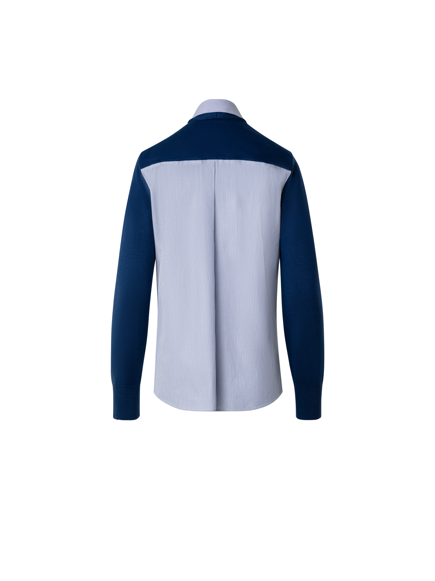 Designer Trompe L'Oeil Knit Cardigan and Blouse - navy - blue - multicolor