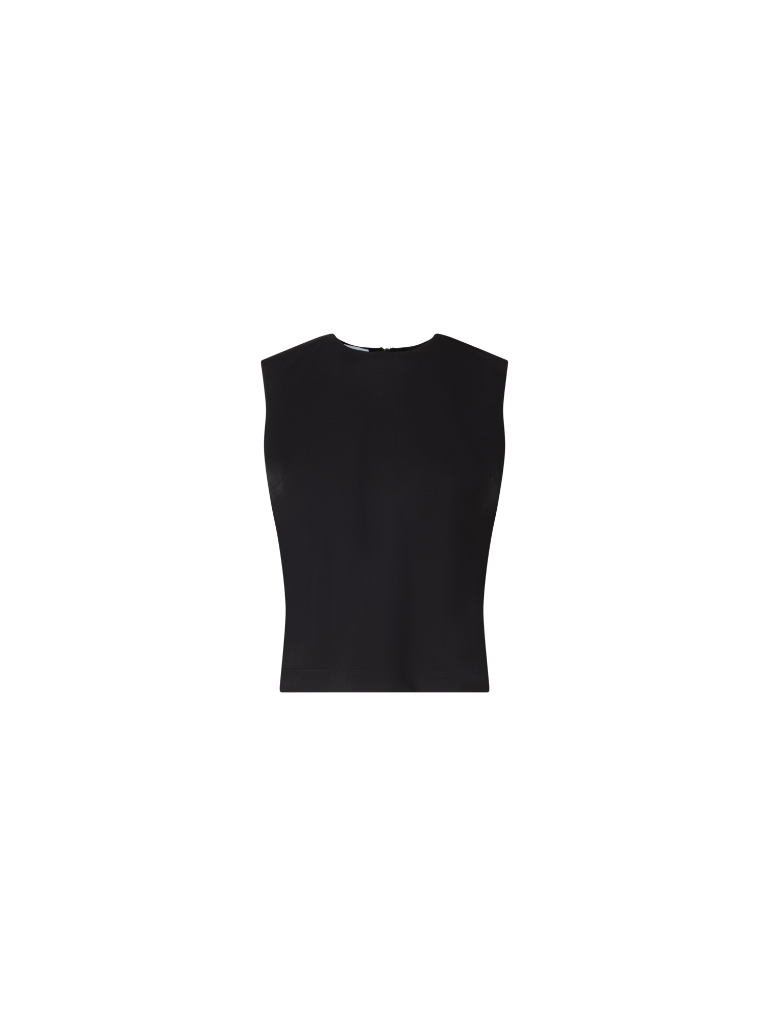 Designer Sleeveless Mixed-Media Knit Top - black