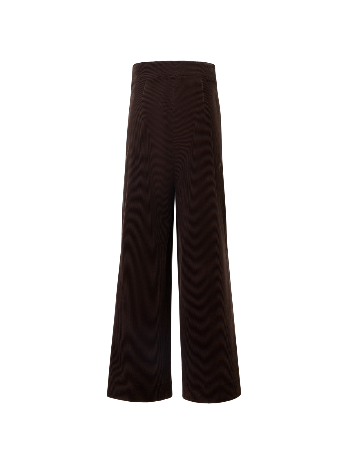 Designer Wide Pleated Pants in Cotton Corduroy - brown