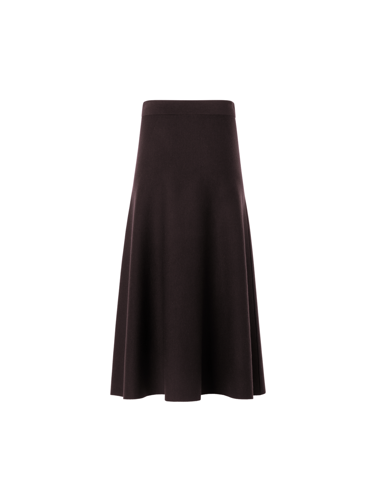 Designer Milano Knit Flared Midi Skirt - brown