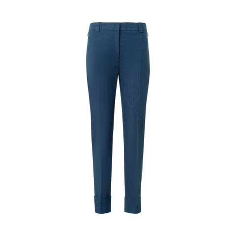Cropped Tapered Stretch Cotton Denim Pants
