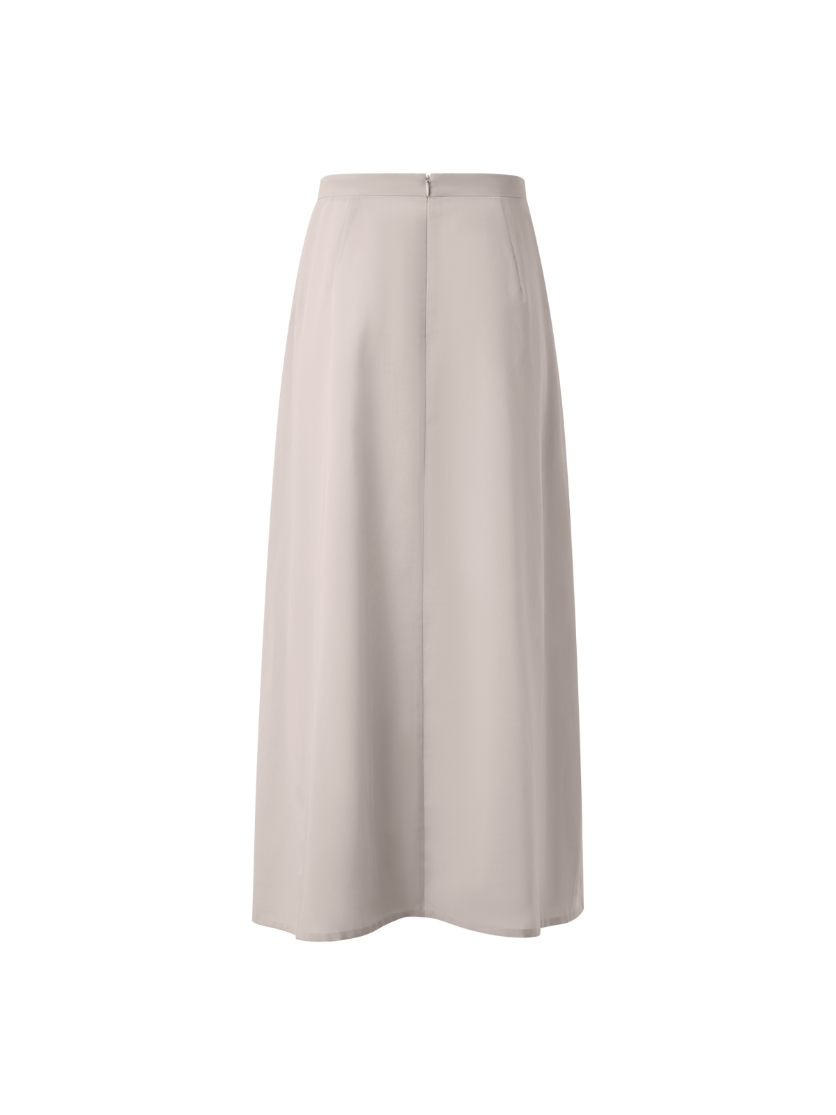 Designer A-Line Midi Skirt in Pleated Cotton Voile - neutral - grey - beige