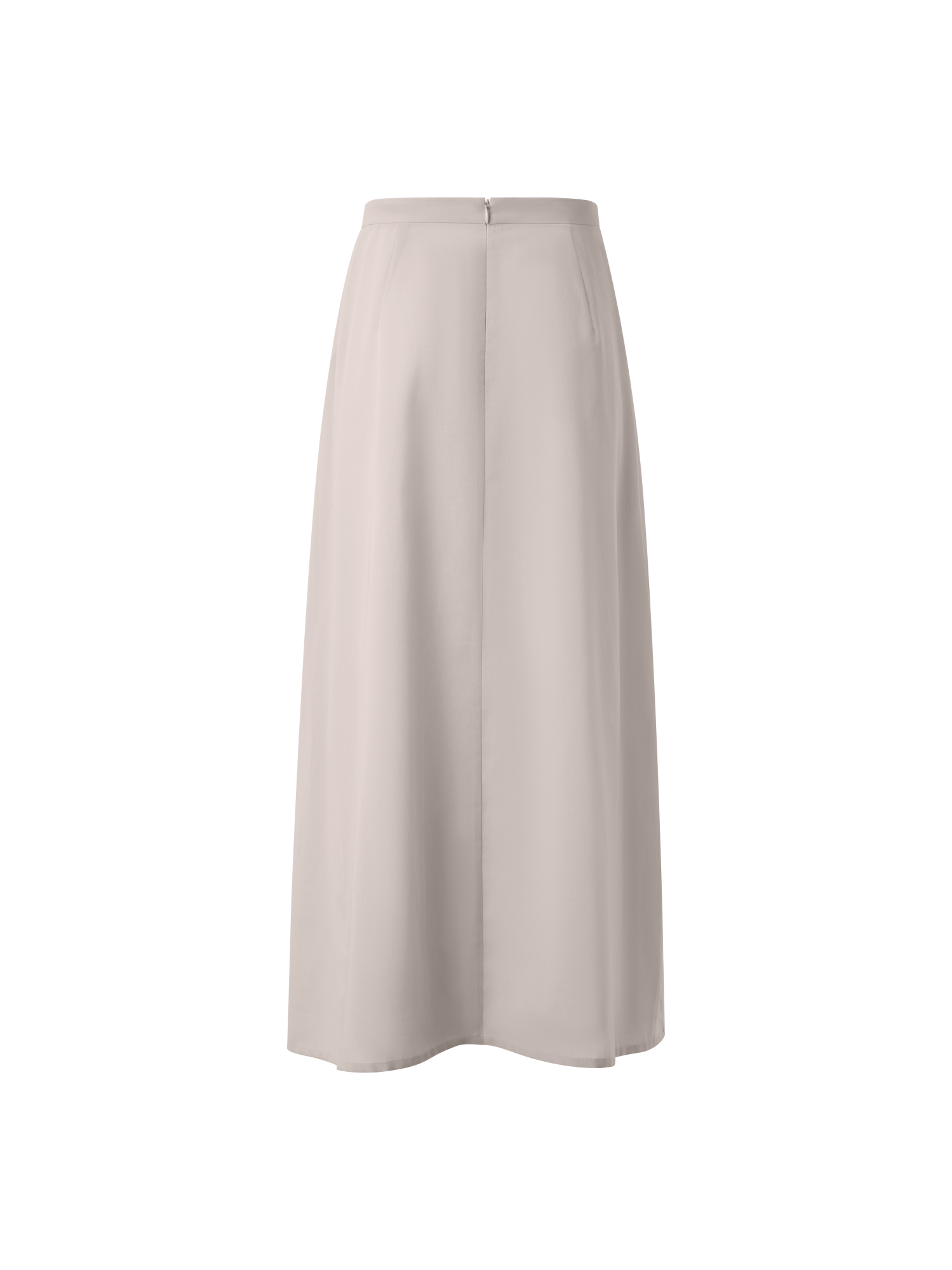 Designer A-Line Midi Skirt in Pleated Cotton Voile - neutral - grey - beige