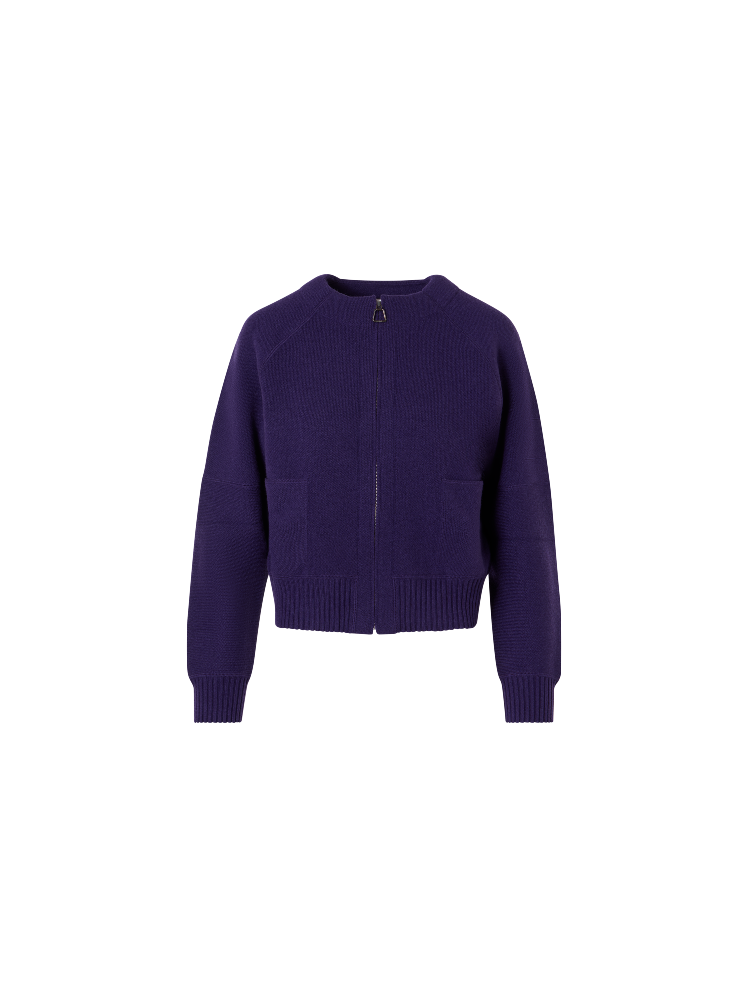 Designer Cashmere-Piqué Knit Cardigan - purple