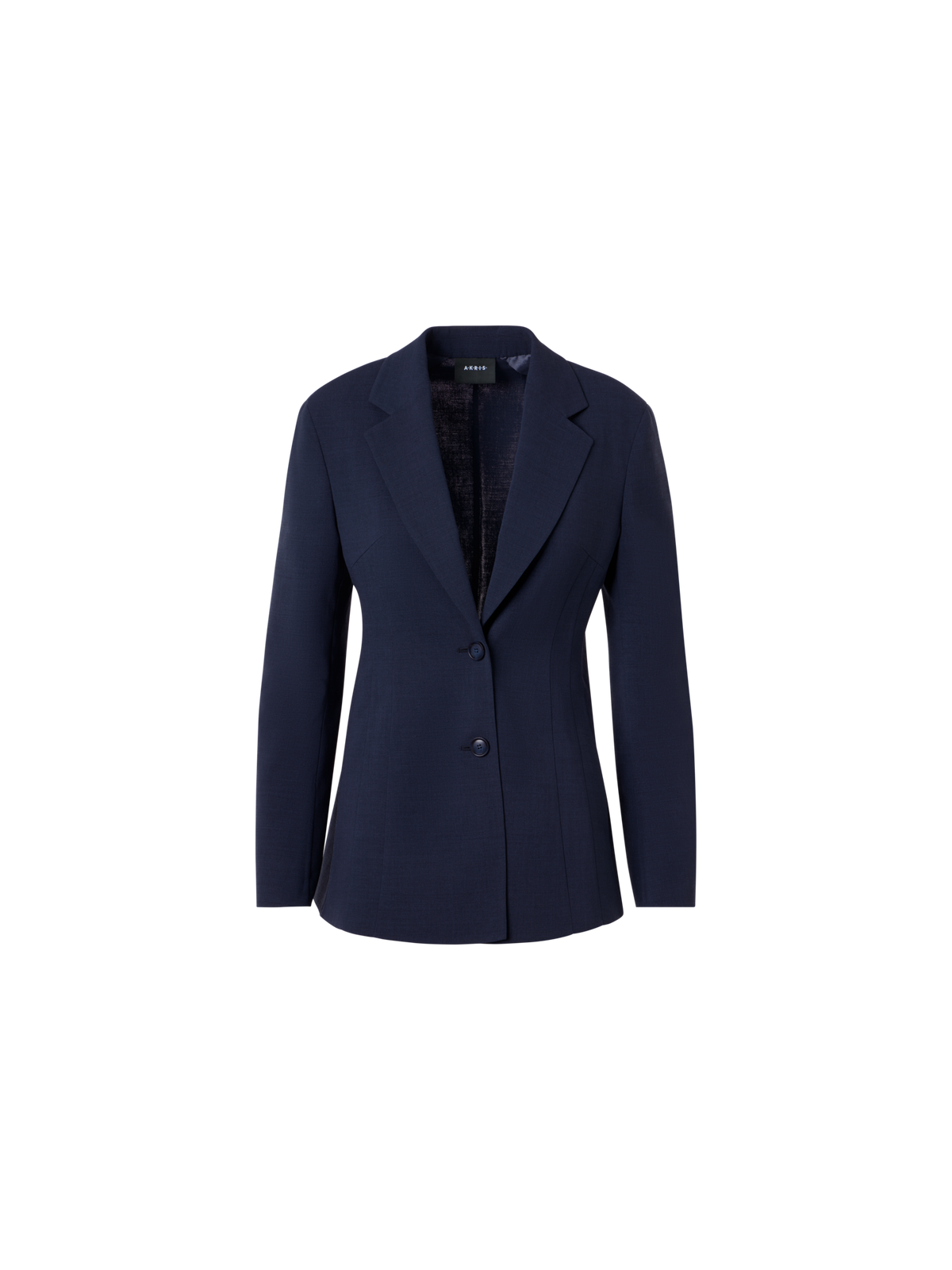 Designer Wool Bi-Stretch Double-Face Tailored Jacket - navy