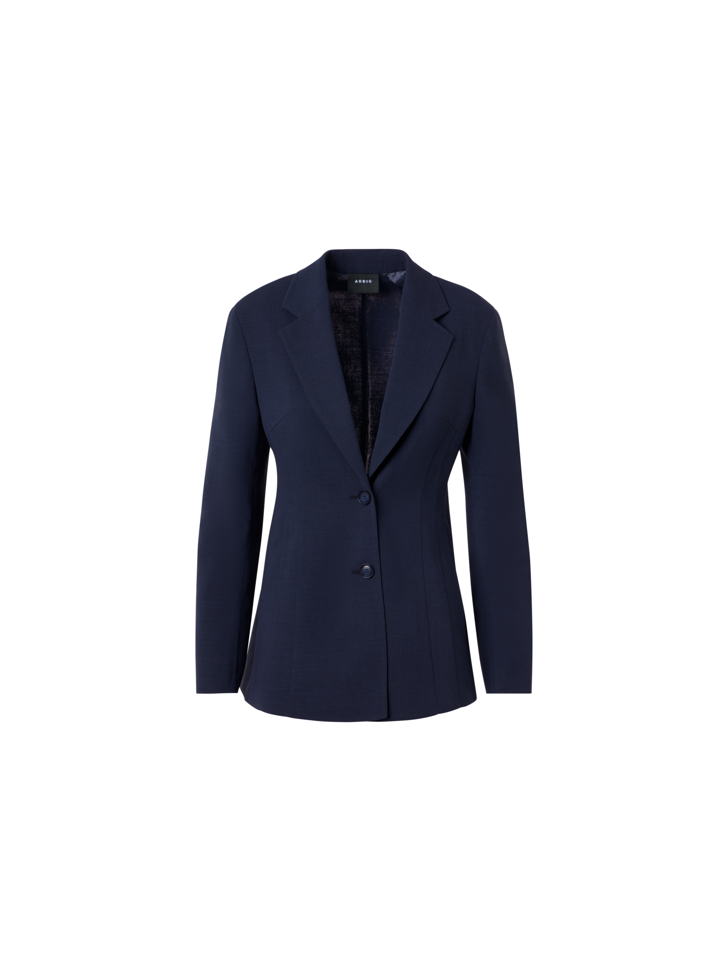 Designer Wool Bi-Stretch Double-Face Tailored Jacket - navy
