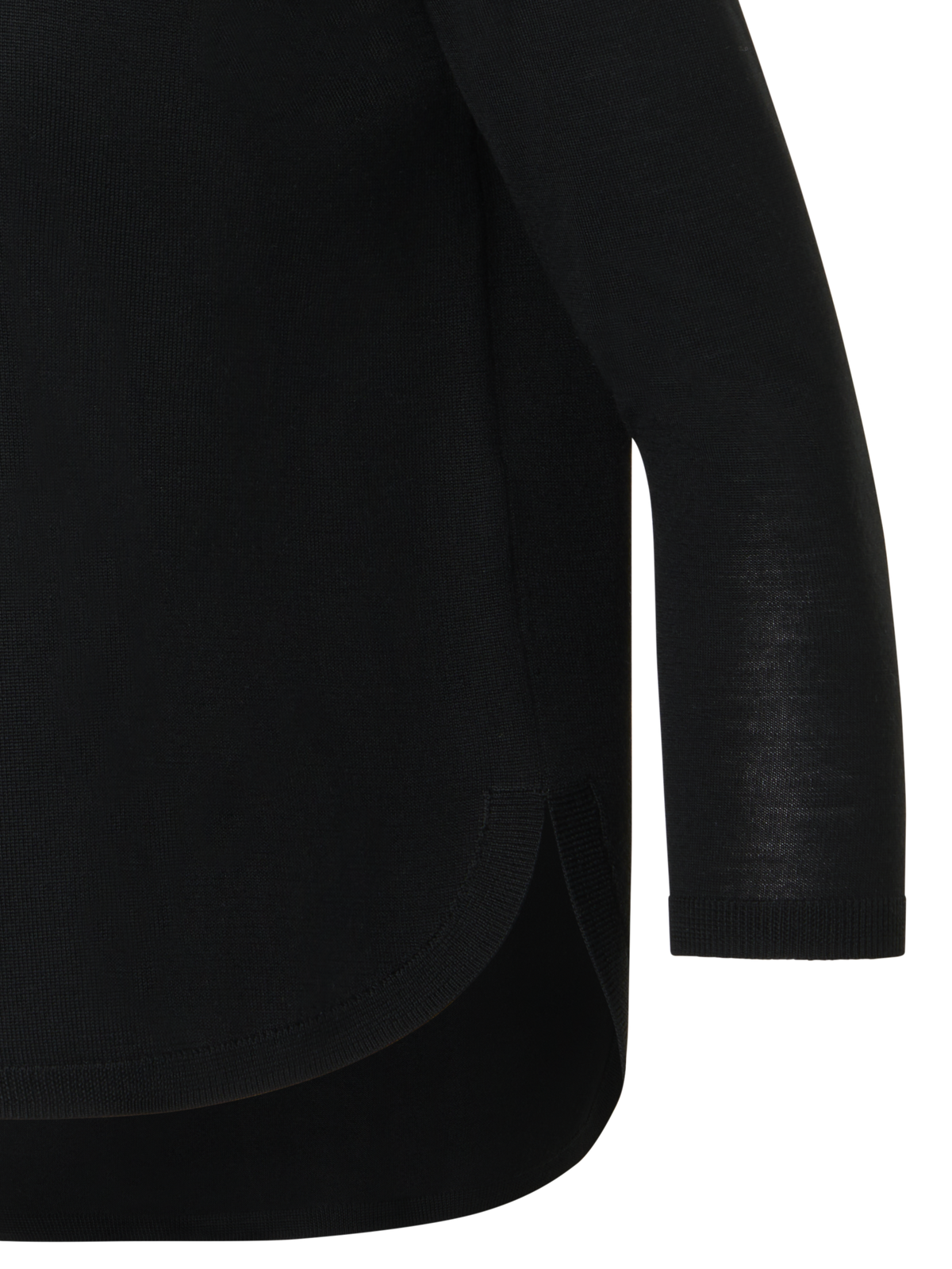 Designer Fine Merino Wool Signature Knit Sweater - black