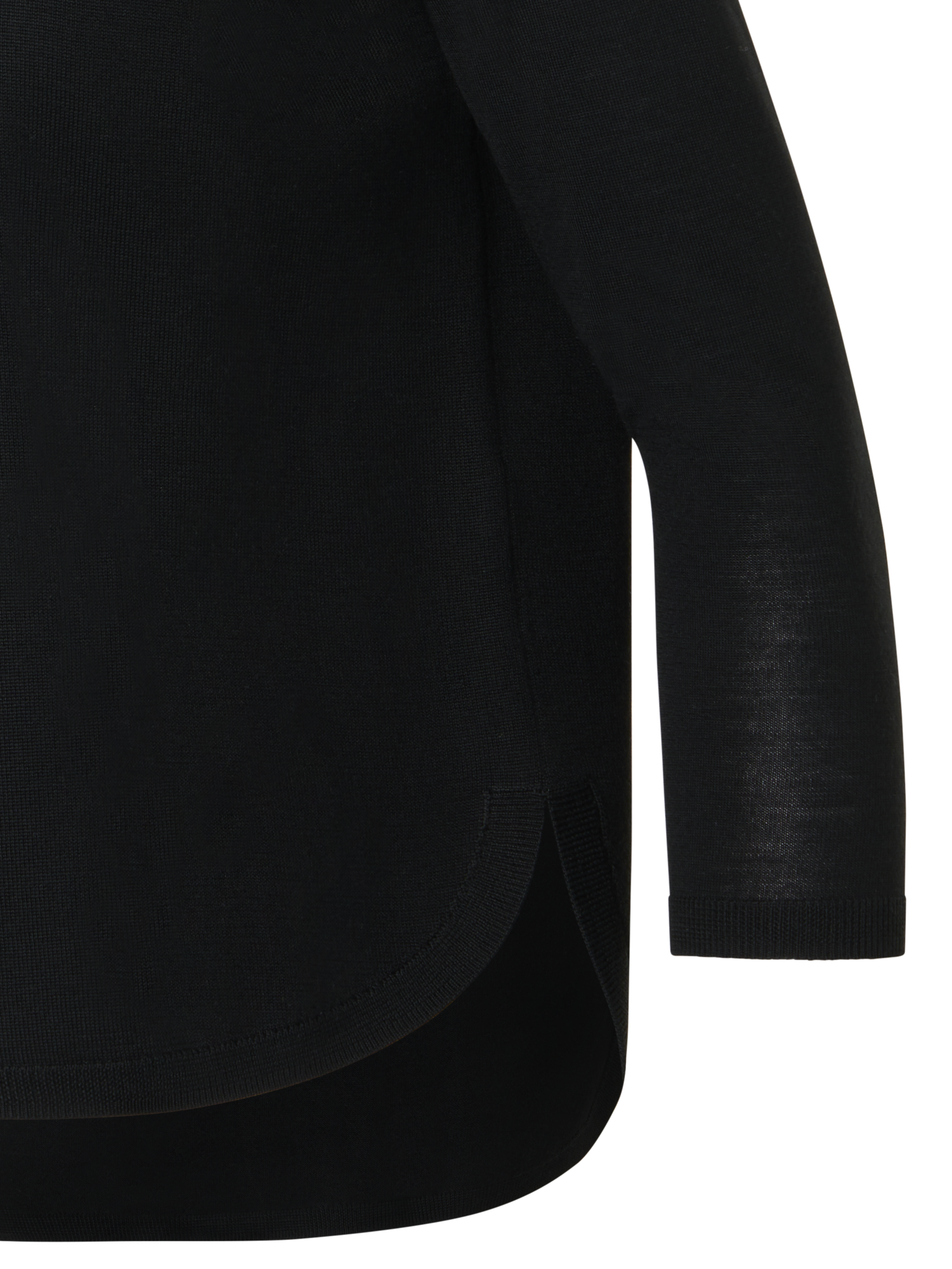 Designer Fine Merino Wool Signature Knit Sweater - black