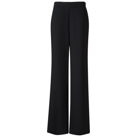 Straight Cool Wool Pants with Elastic Waist