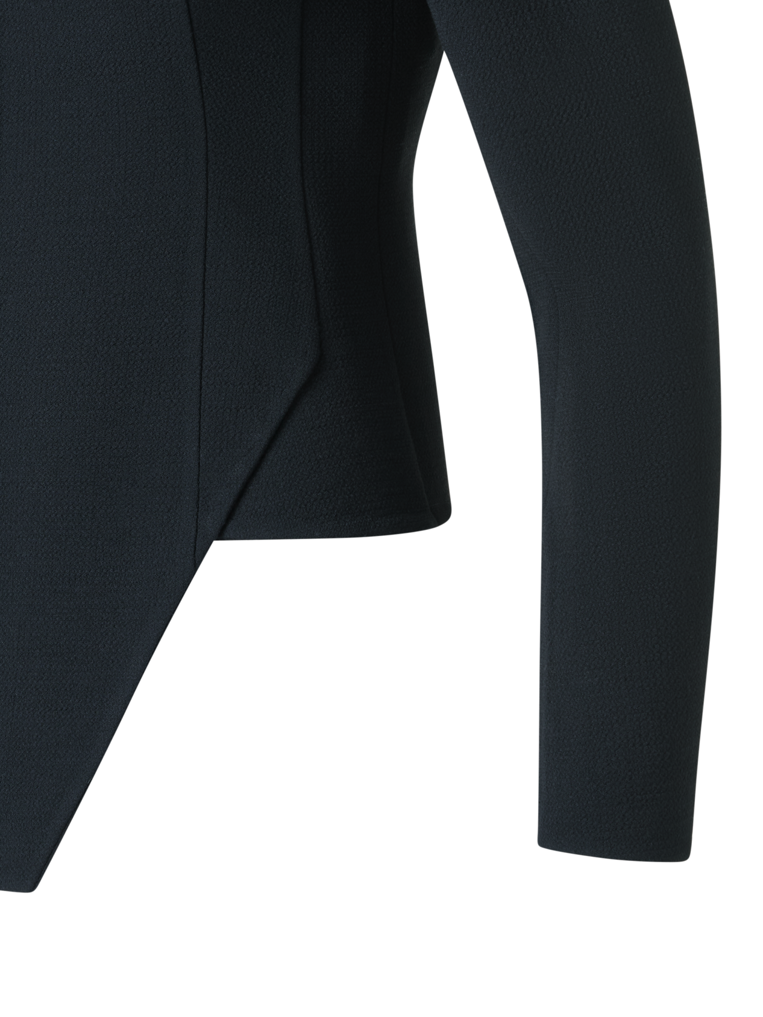 Designer Fitted Trapezoidal Wool Double-Face Jacket - black - neutral