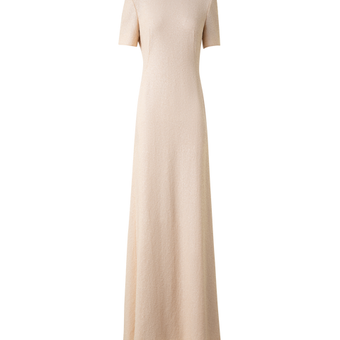 Long Sequined Evening Gown with Short Sleeves Akris EU Long Sequined Evening Gown with Short Sleeves Akris EU