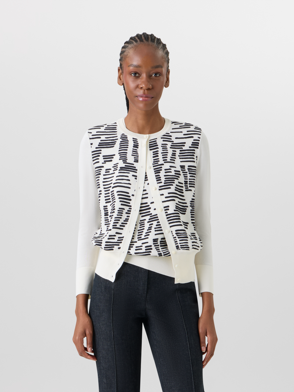Designer Dance Movement Knit Cardigan - ecru #editorial