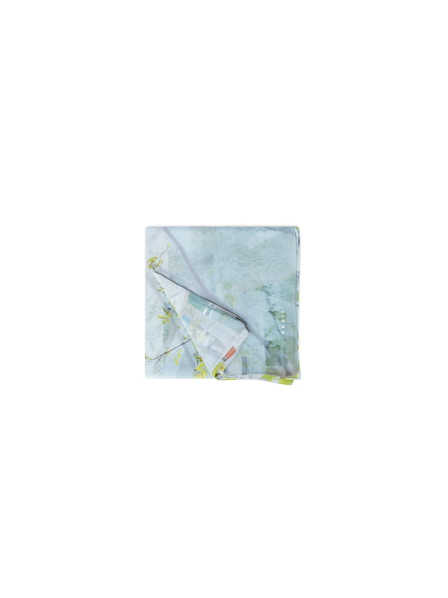 Designer Cotton Silk Scarf with House N Trees Print - multicolor