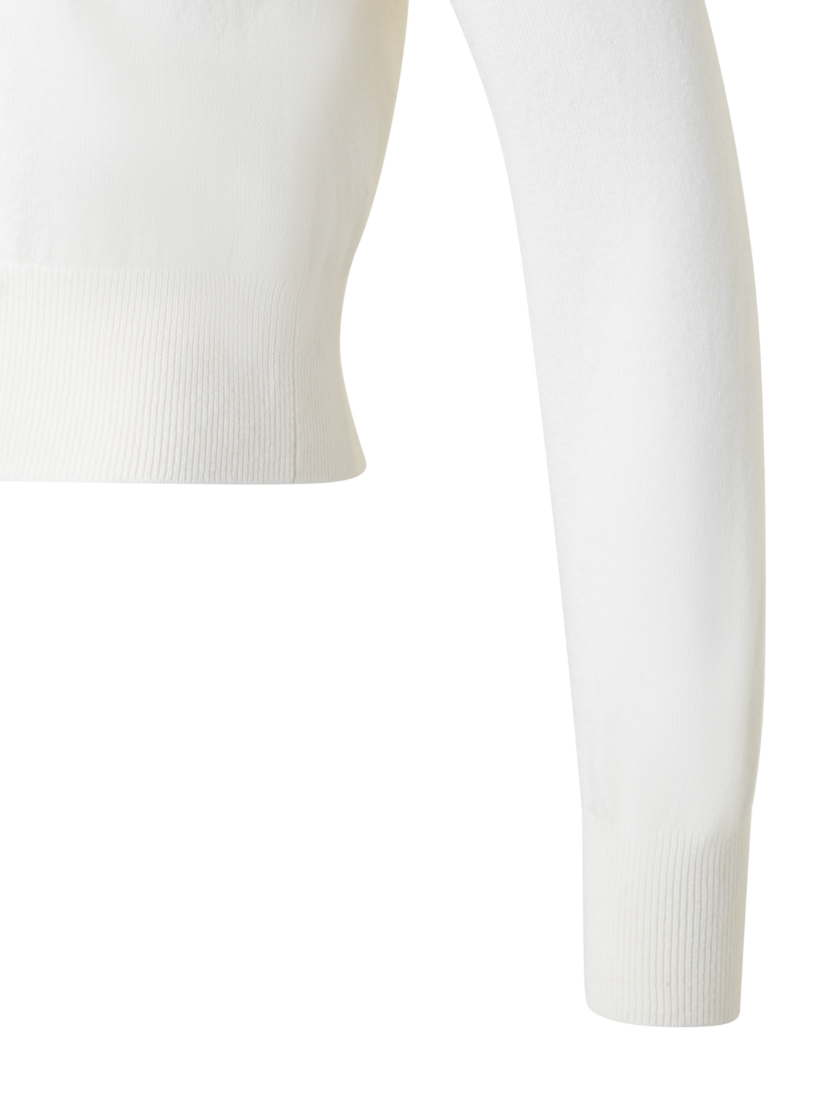 Designer Cashmere Sweater with Fine Sheer Stripe - ecru - white