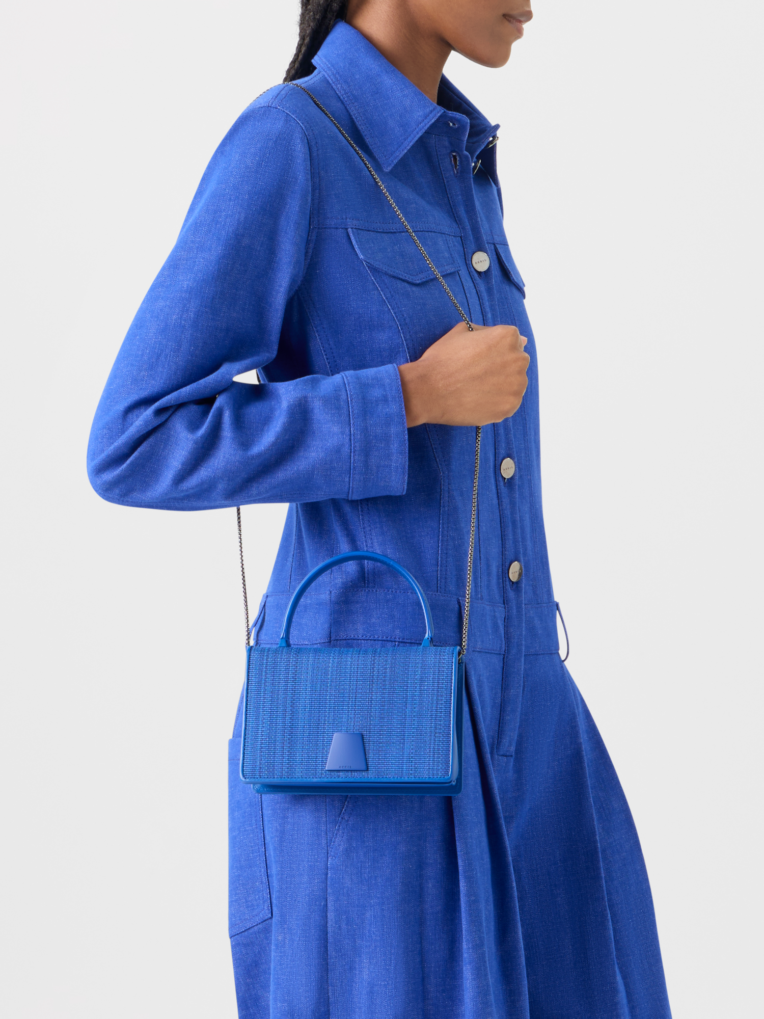 Designer Alice Mini Top Handle Bag - blue 